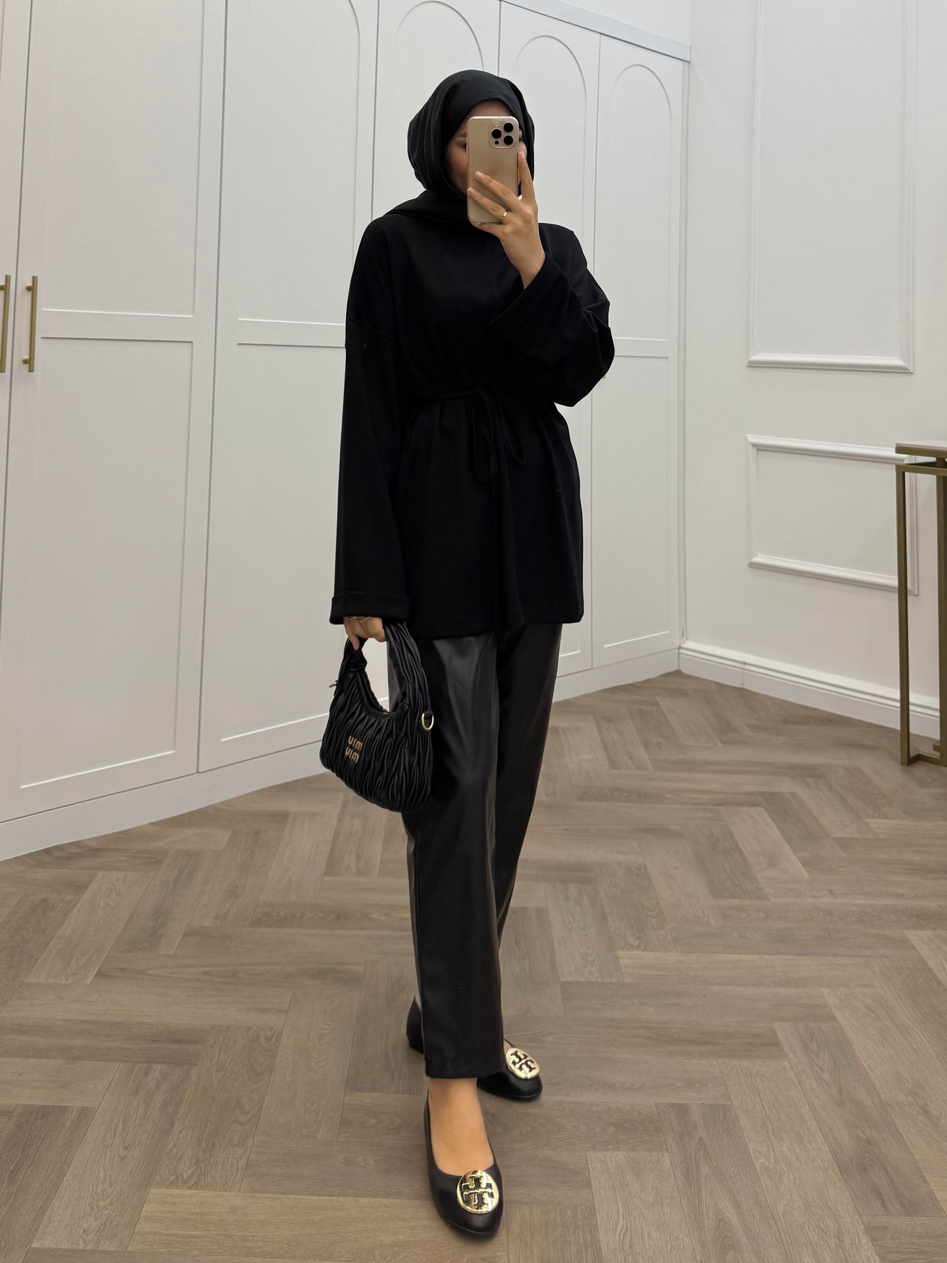 DUBLE KOL TUNİK SİYAH