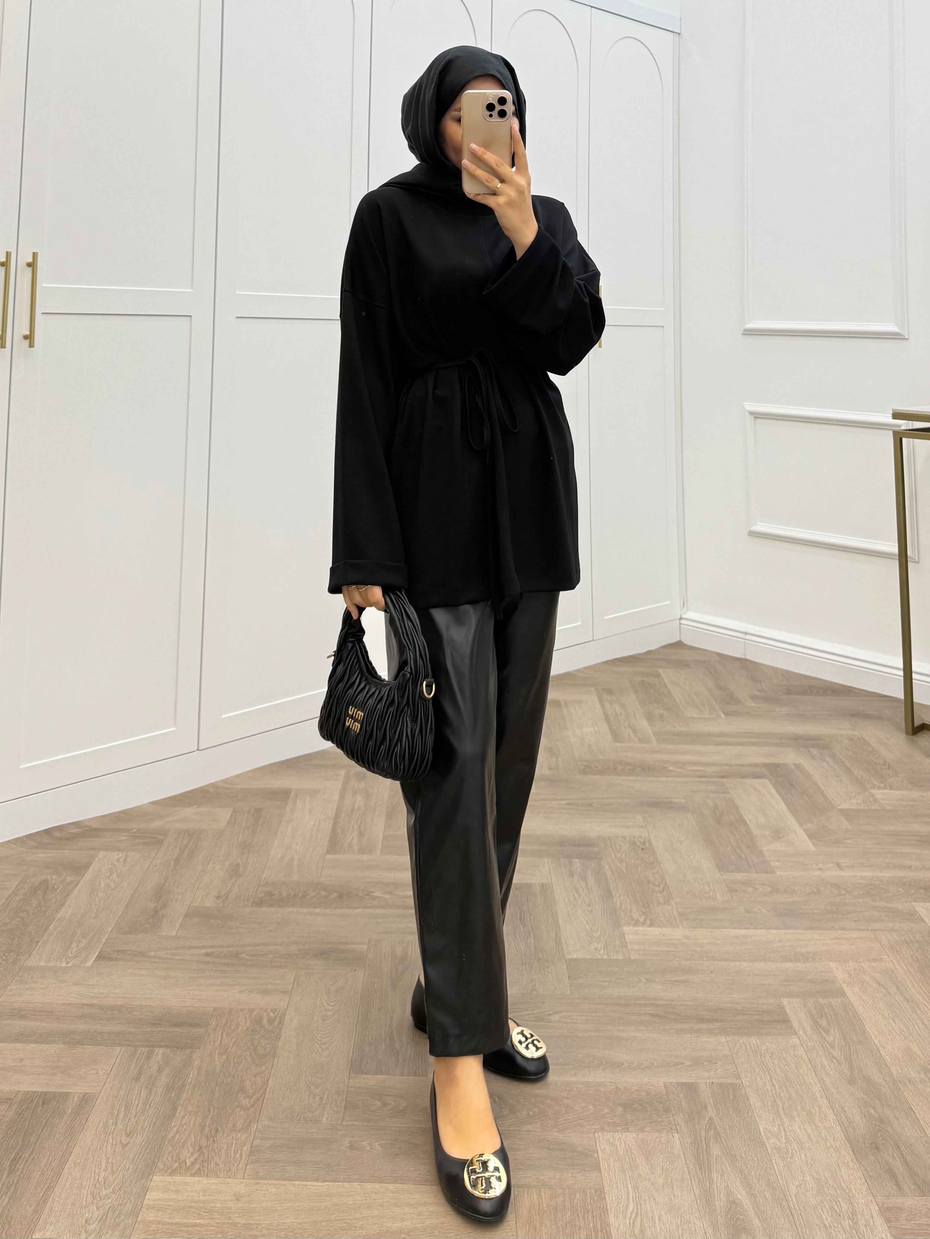 DUBLE KOL TUNİK SİYAH