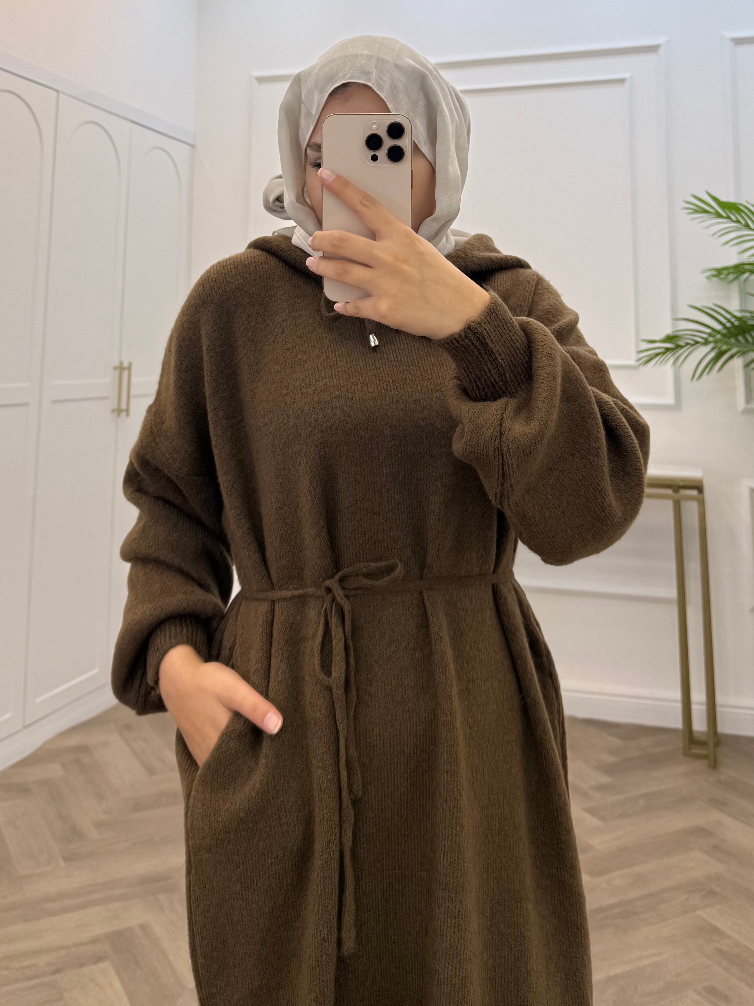 ELENİ YUMOŞ ELBİSE KAHVE
