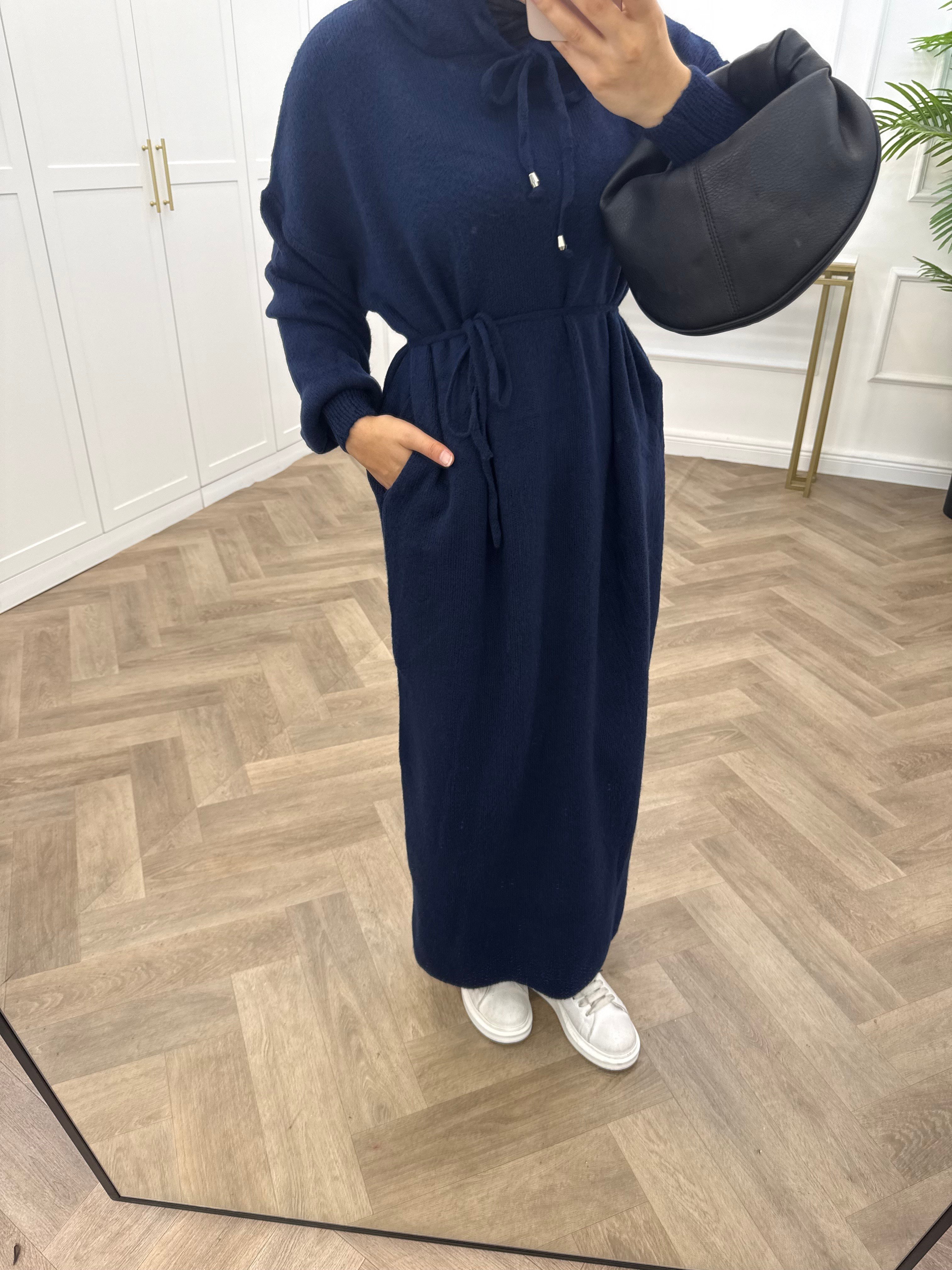 ELENİ YUMOŞ ELBİSE LACİVERT