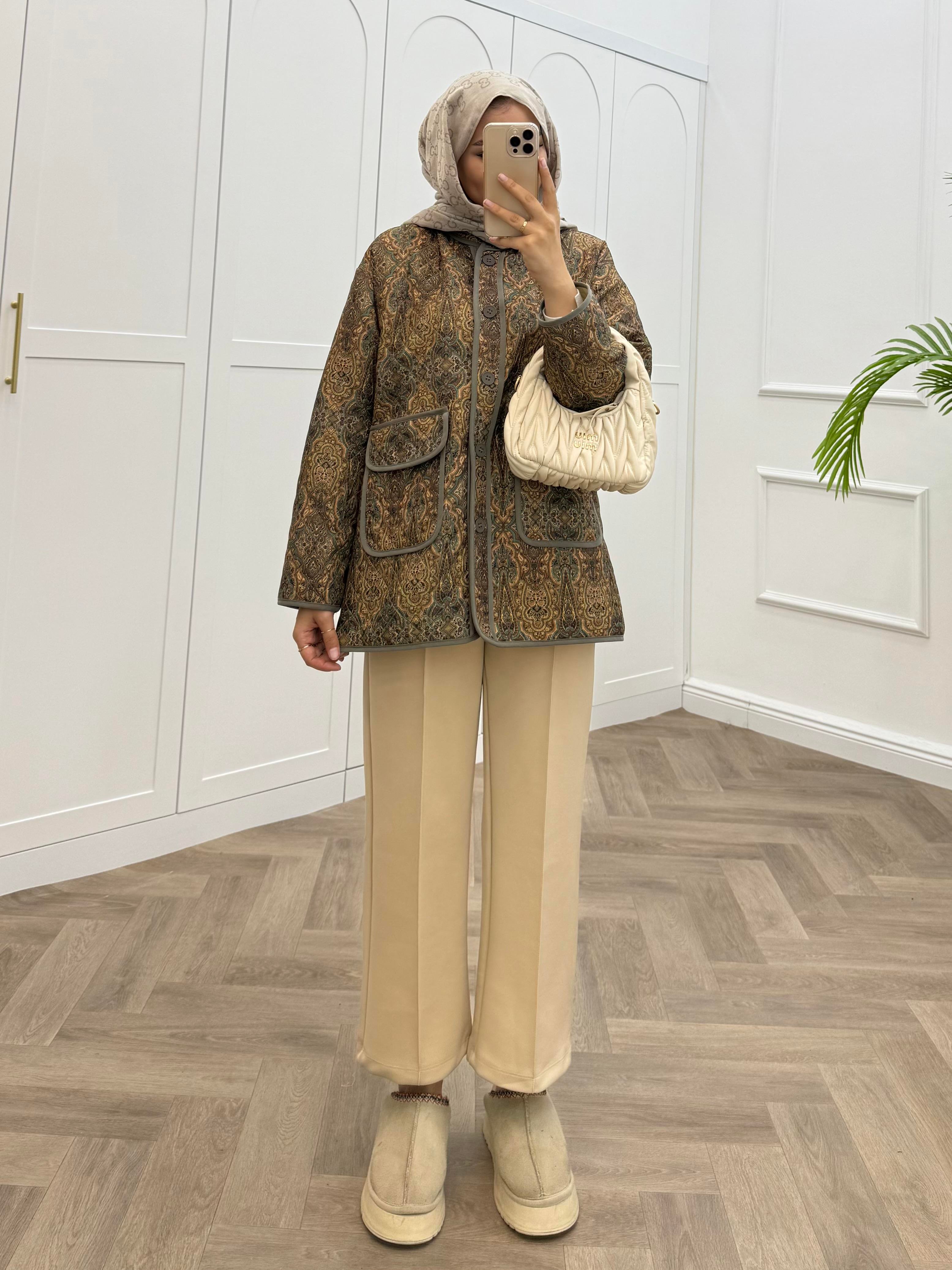 ETNİK DESEN CEKET HAKİ