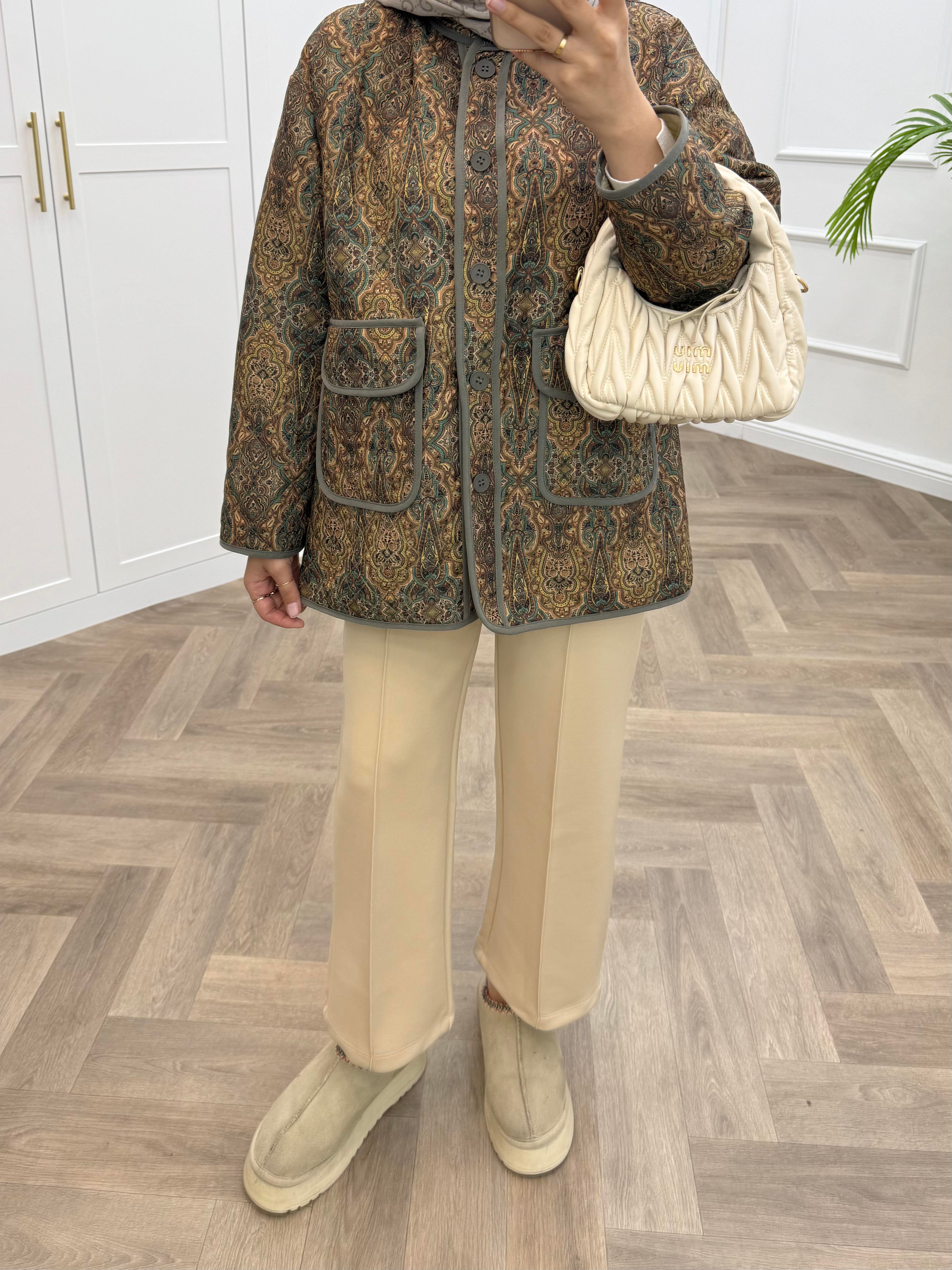 ETNİK DESEN CEKET HAKİ