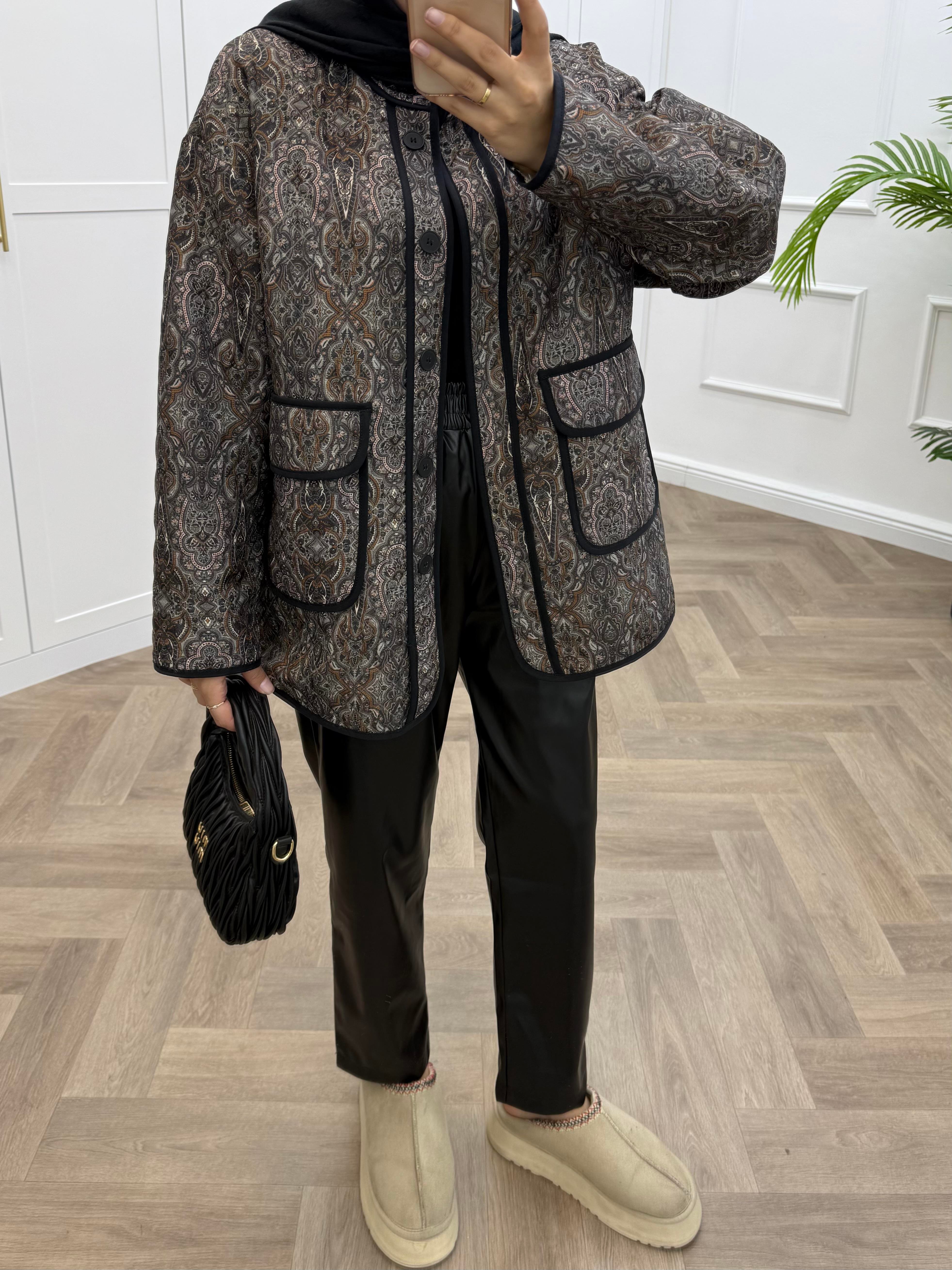 ETNİK DESEN CEKET MÜRDÜM 