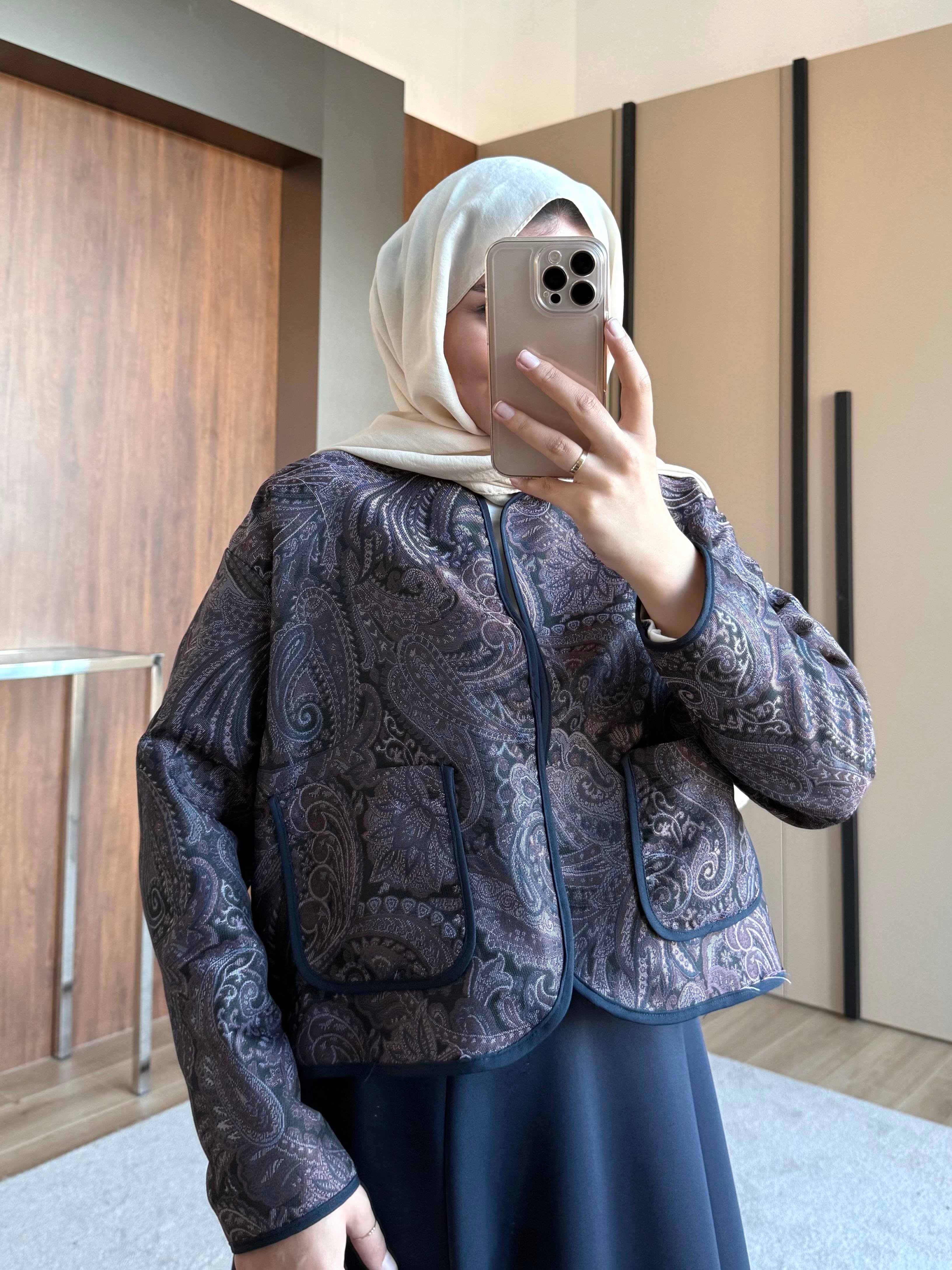 ETNİK DESEN CEKET MÜRDÜM