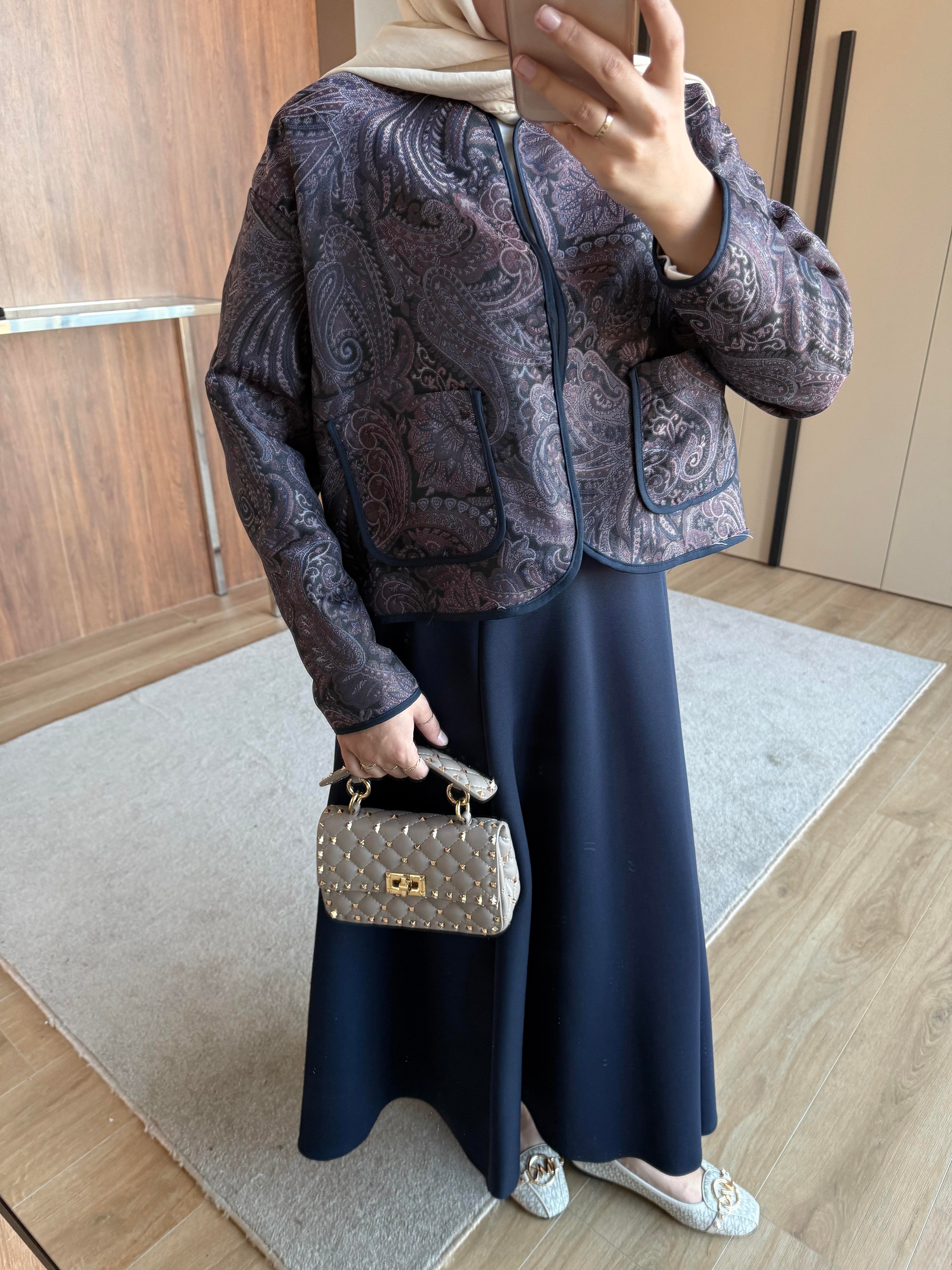 ETNİK DESEN CEKET MÜRDÜM