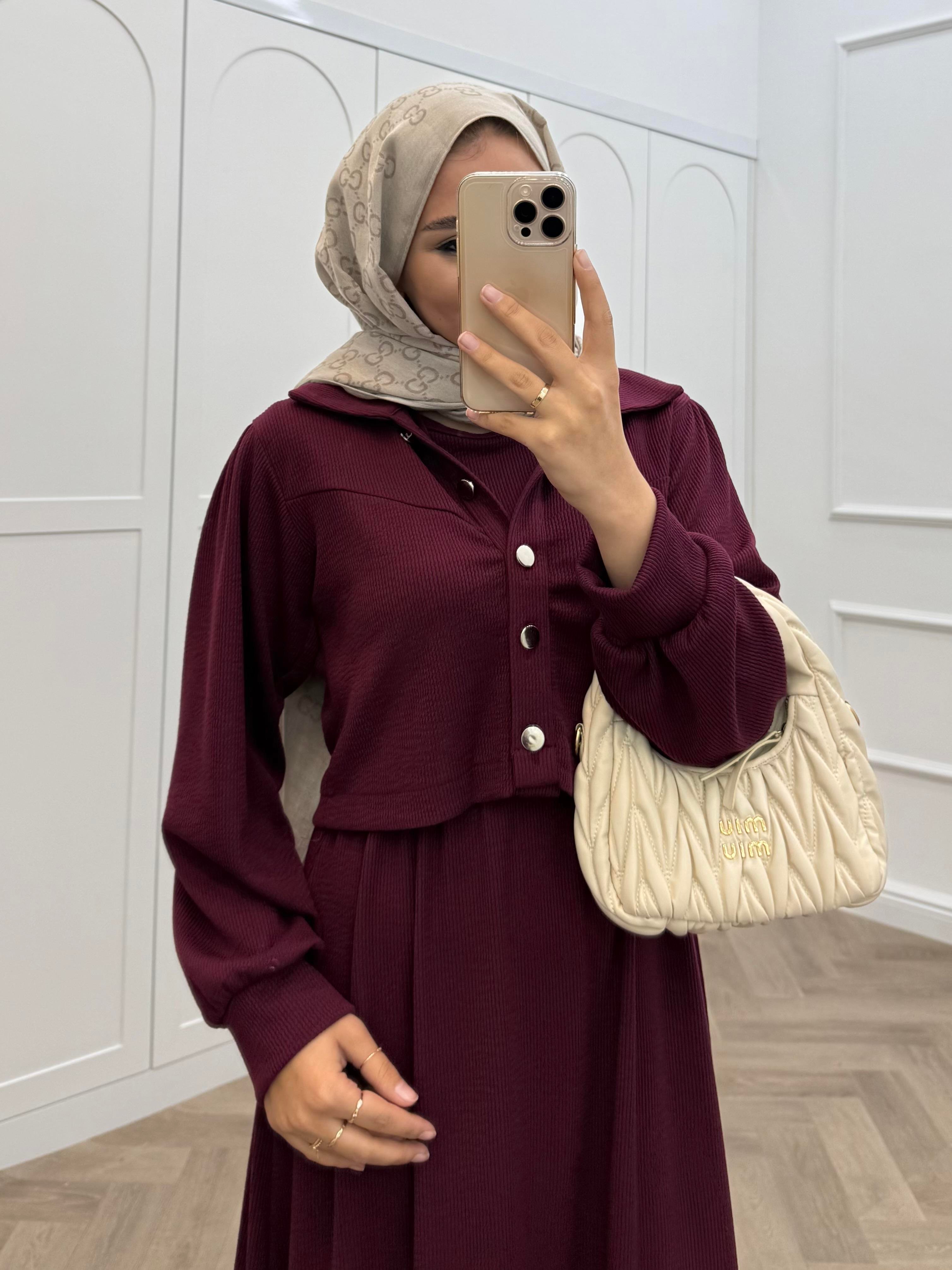 FİTİLLİ CEKETLİ TAKIM ELBİSE BORDO