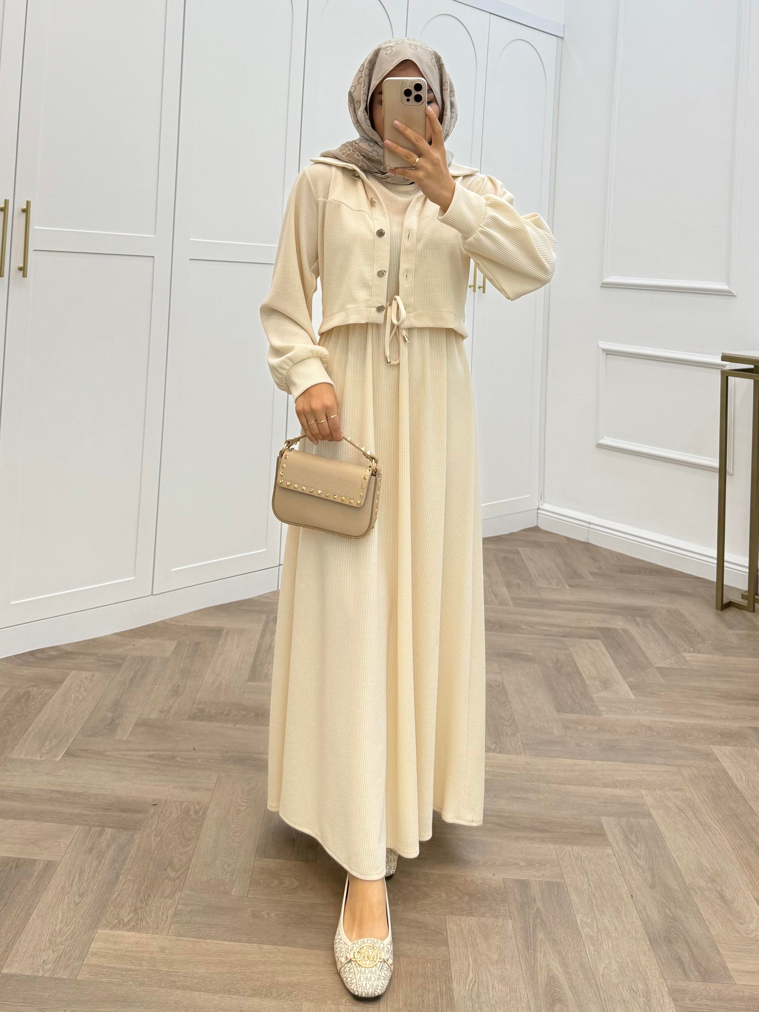 FİTİLLİ CEKETLİ TAKIM ELBİSE KREM