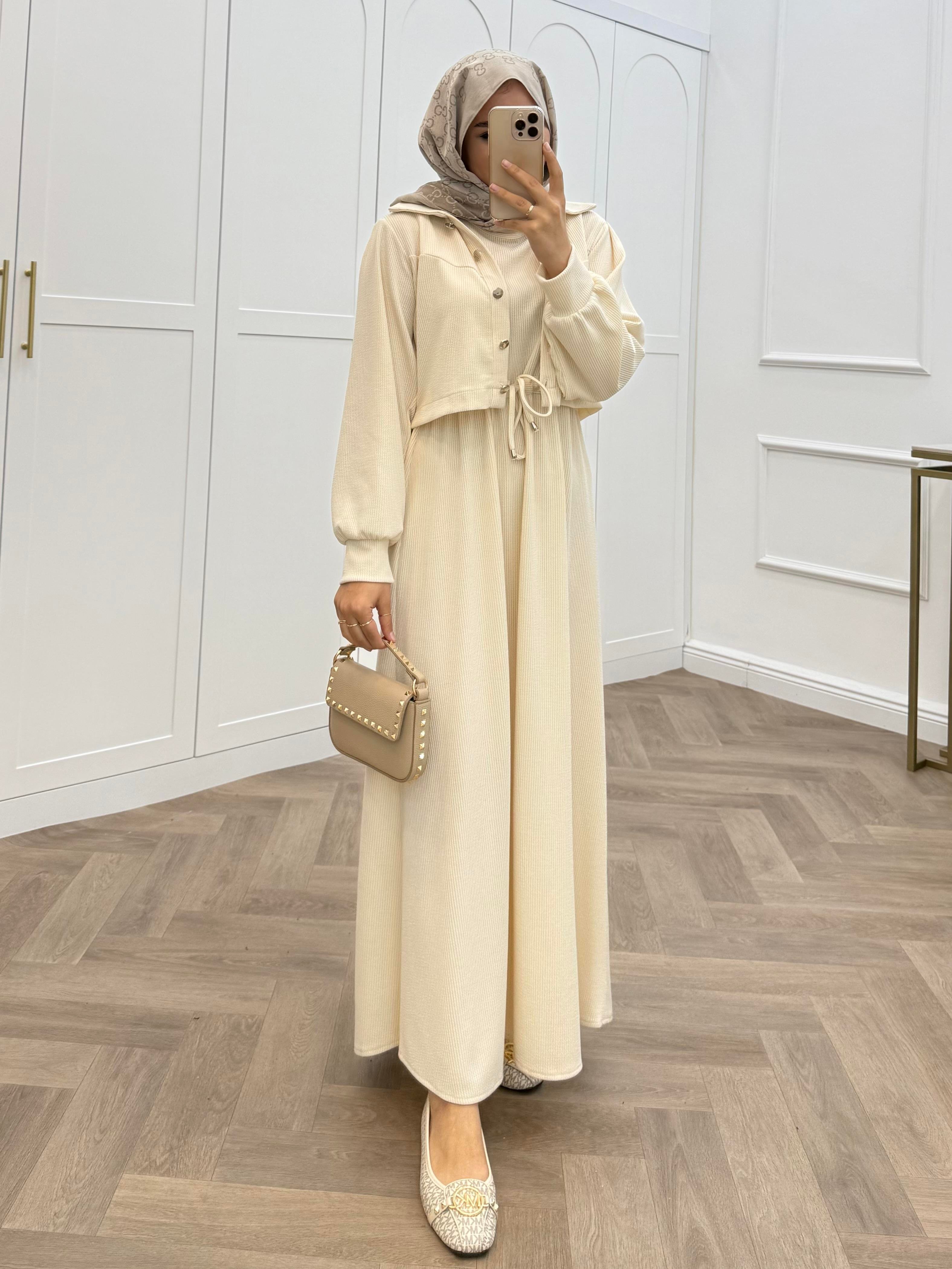 FİTİLLİ CEKETLİ TAKIM ELBİSE KREM