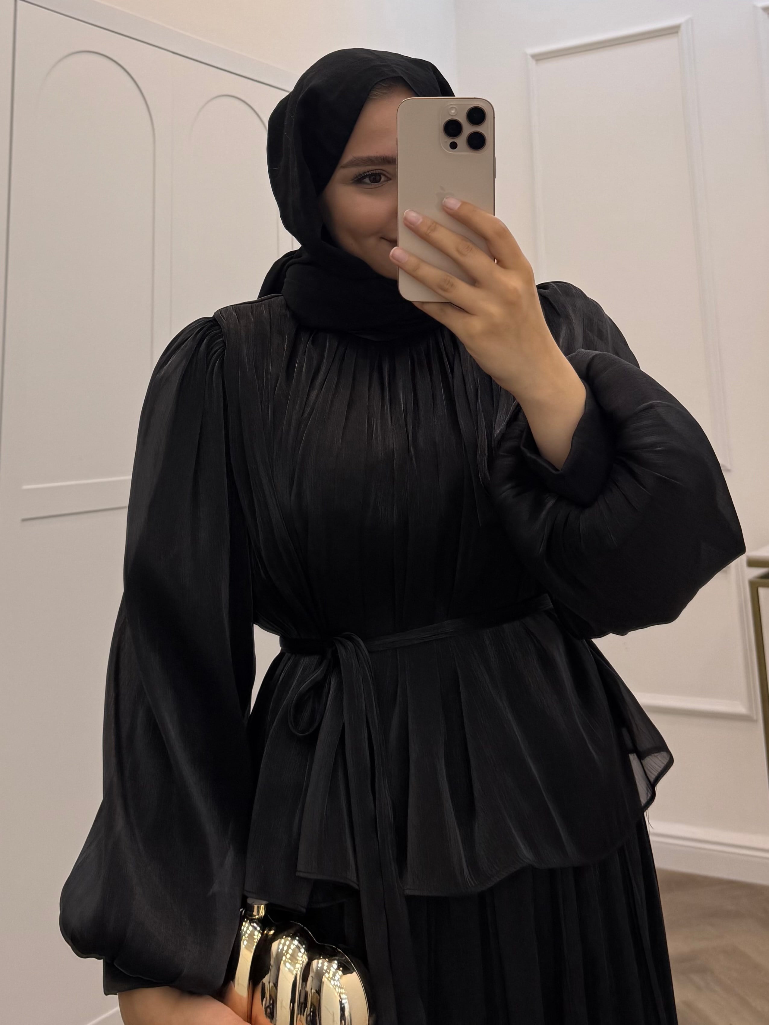 FİYONK DETAYLI JANJAN ETEKLİ TAKIM  SİYAH