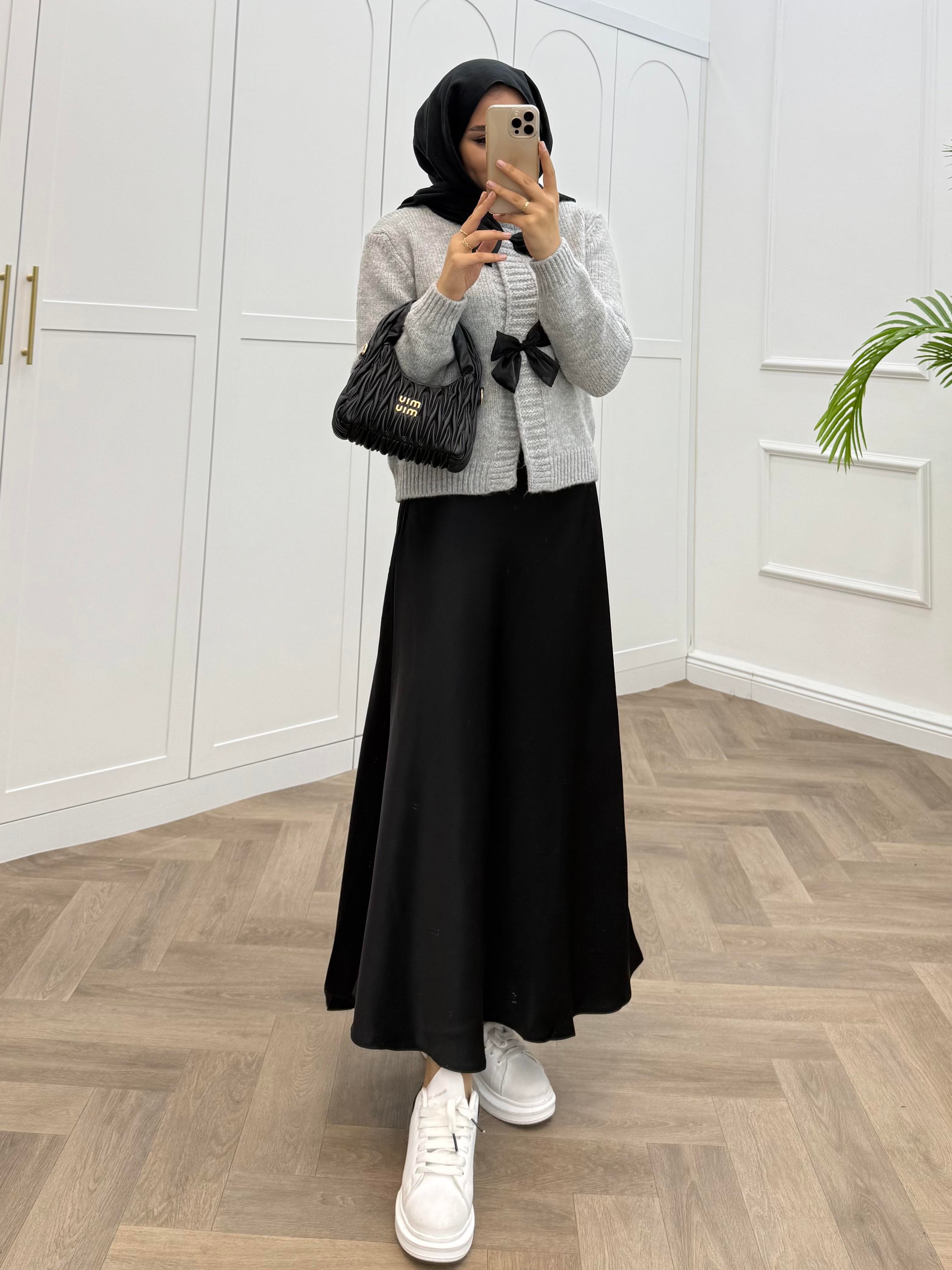 FİYONKLU TRİKO HIRKA GRİ