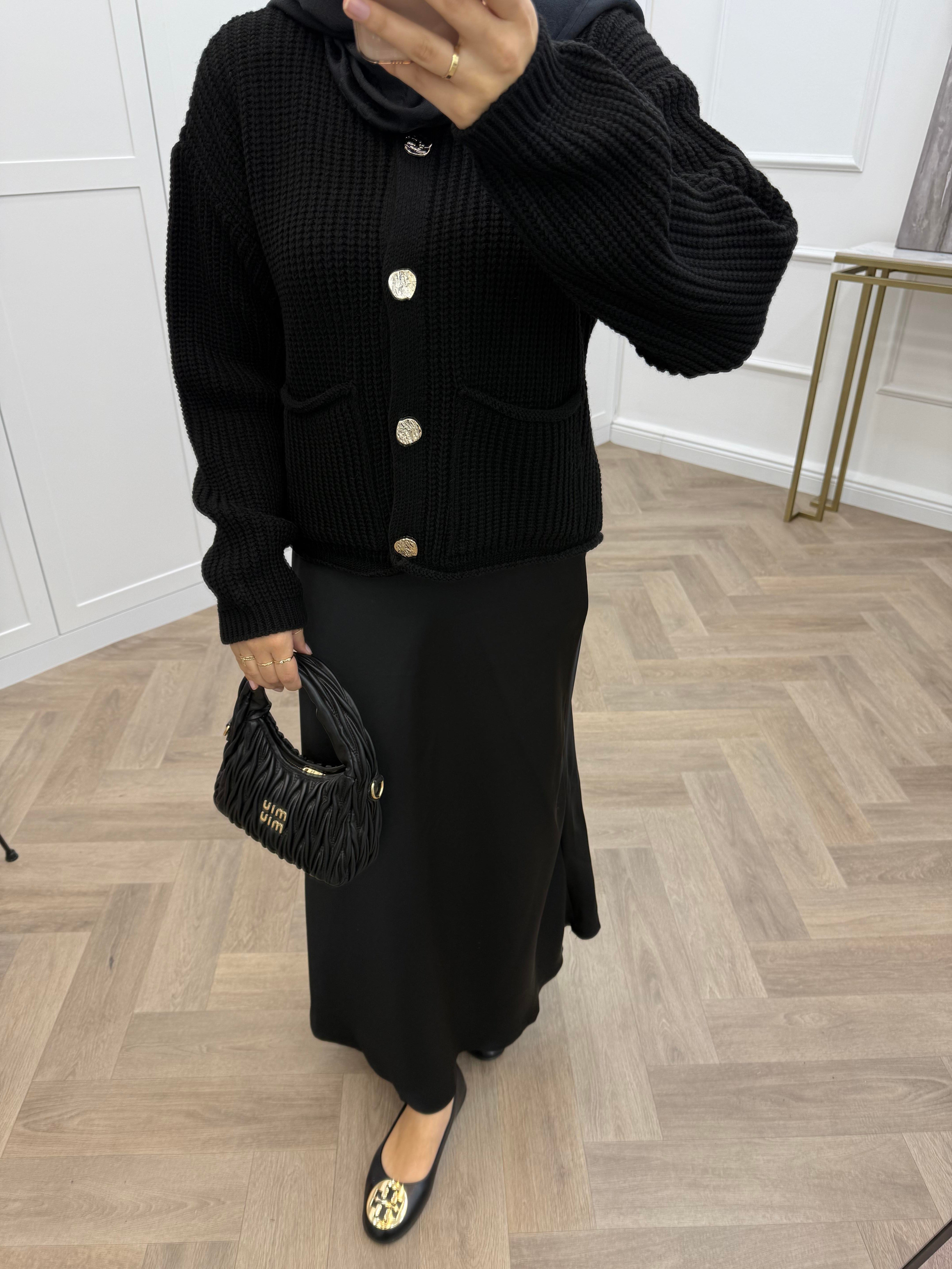 GOLD DÜĞMELİ HIRKA SİYAH