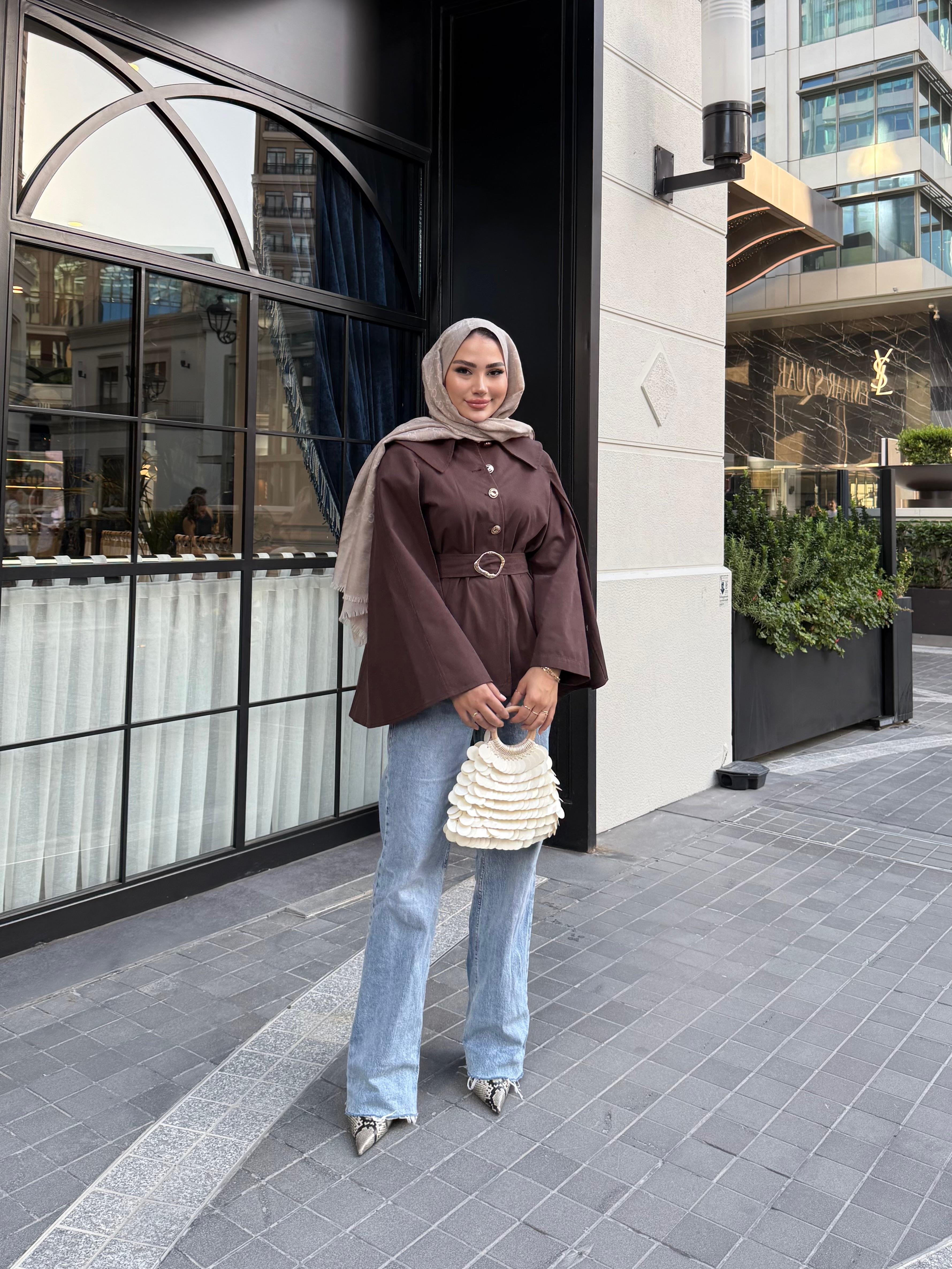 GOLD DÜĞMELİ KEMERLİ TRENÇKOT  KAHVE