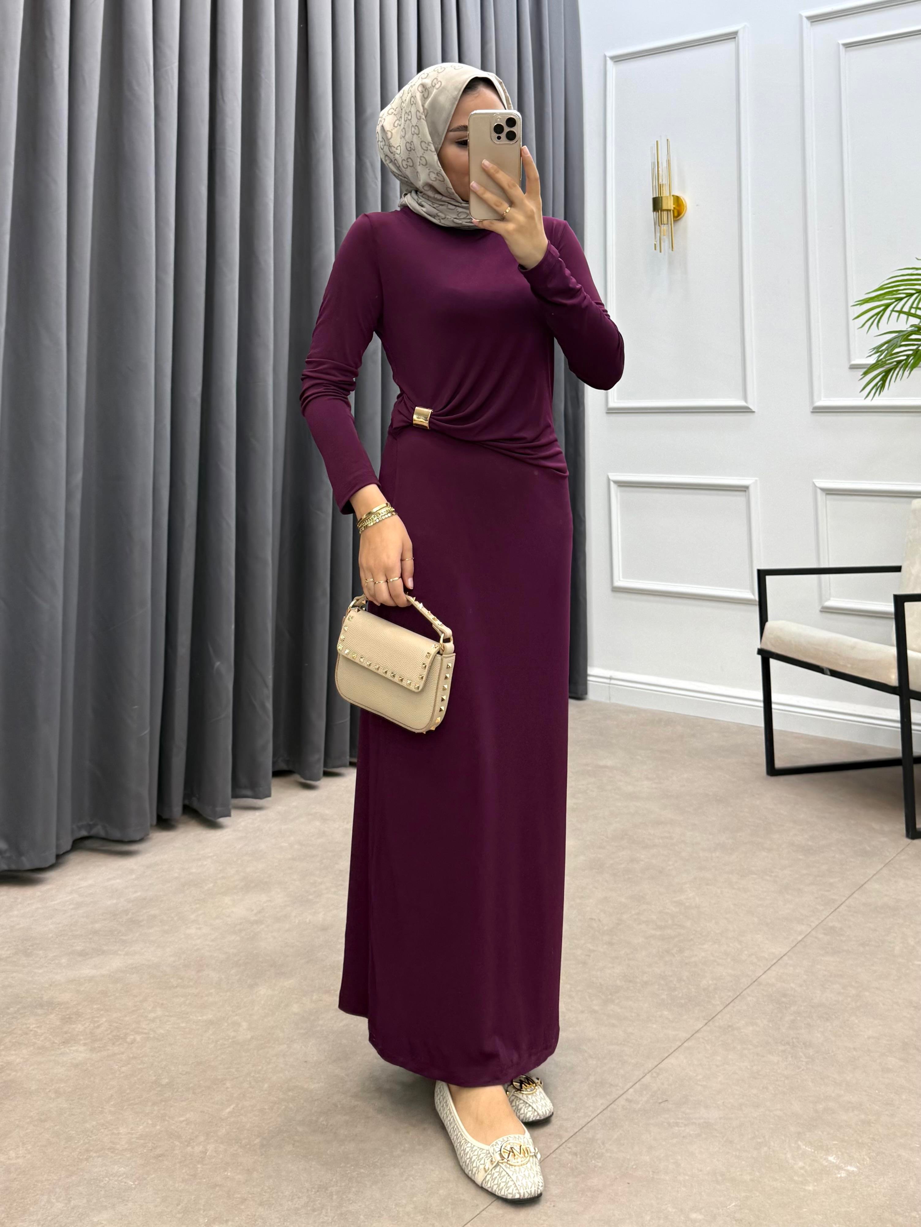 GOLD KARE TOKALI SANDY ELBİSE MÜRDÜM