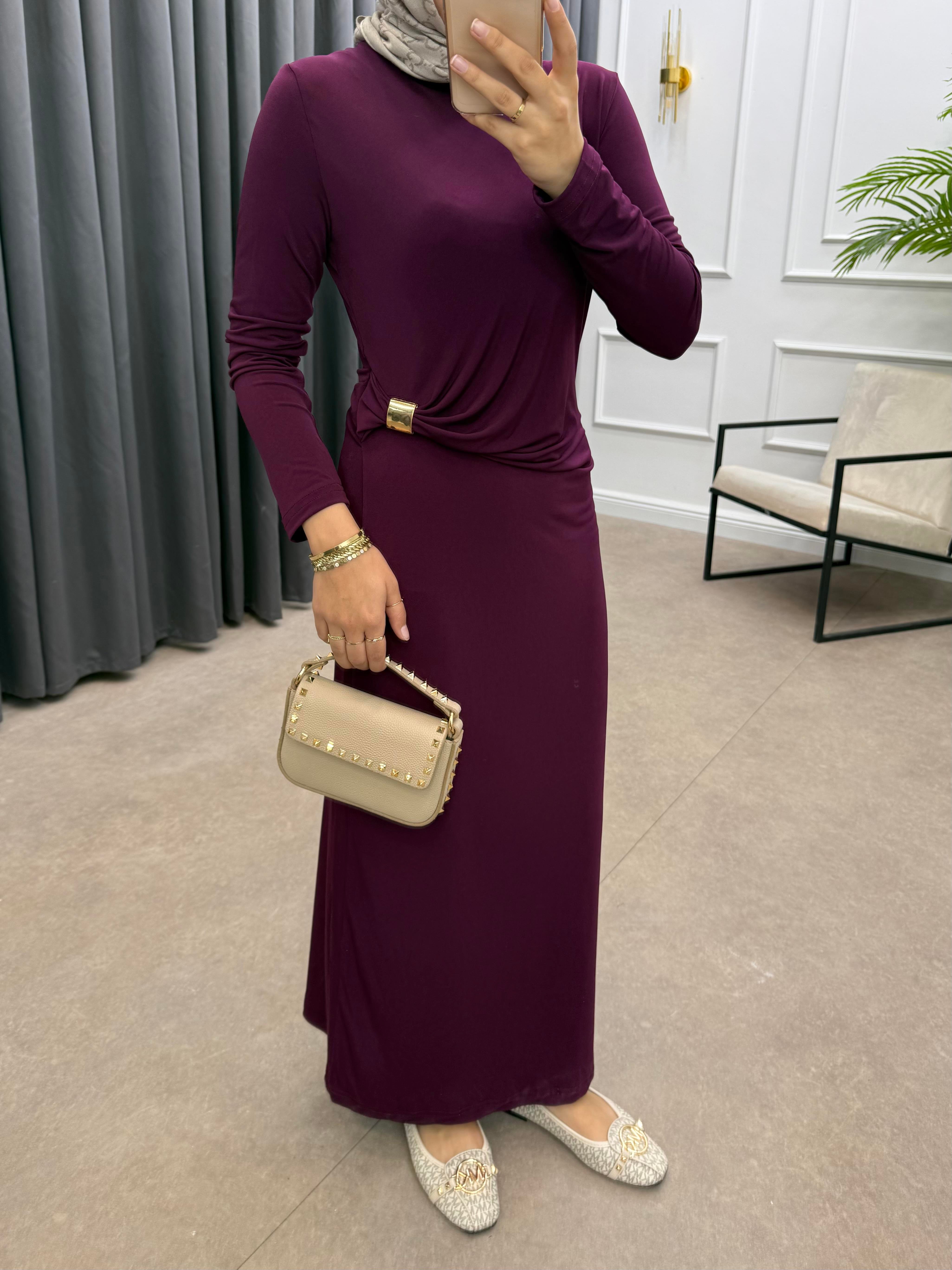 GOLD KARE TOKALI SANDY ELBİSE MÜRDÜM