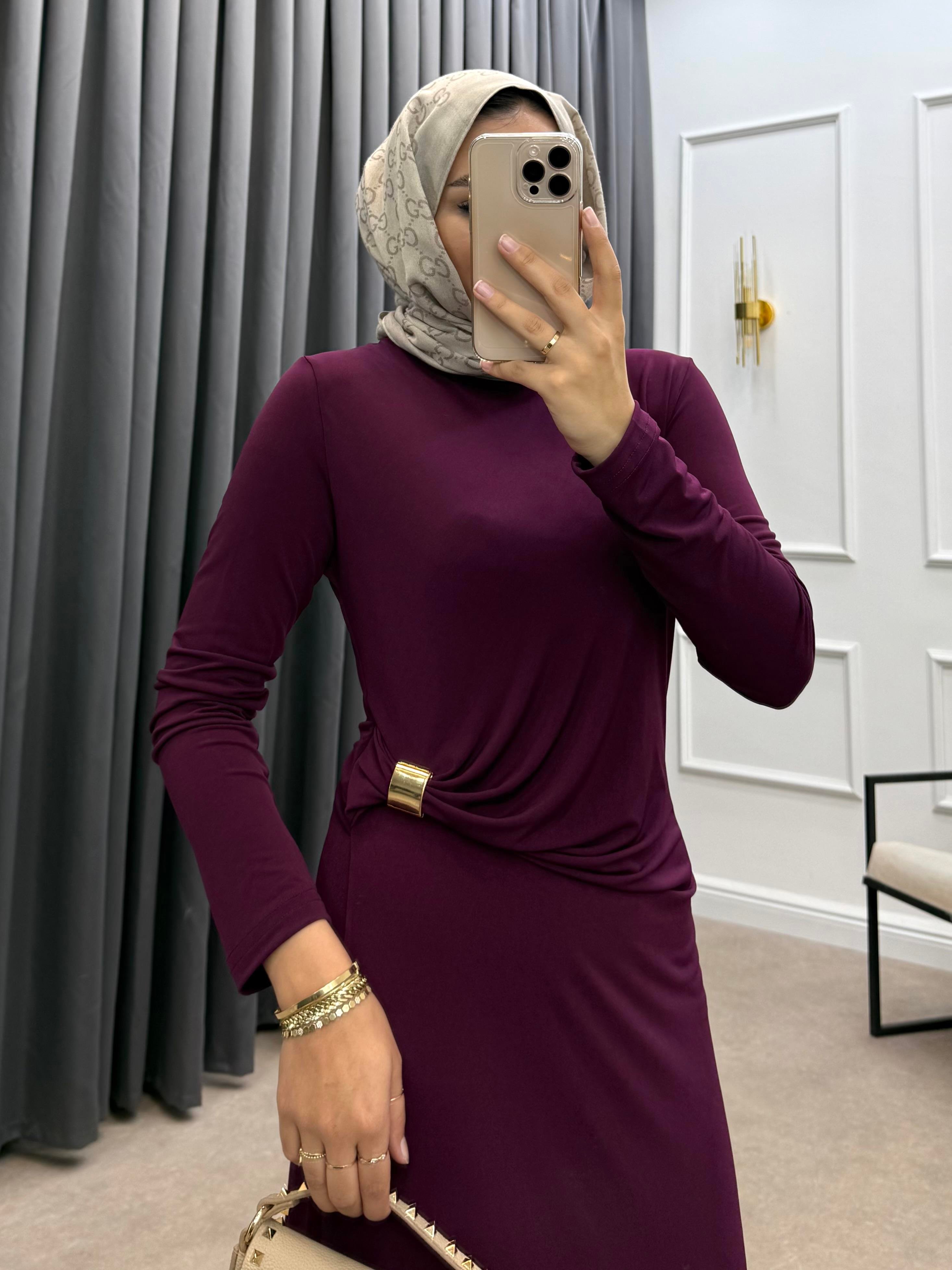 GOLD KARE TOKALI SANDY ELBİSE MÜRDÜM