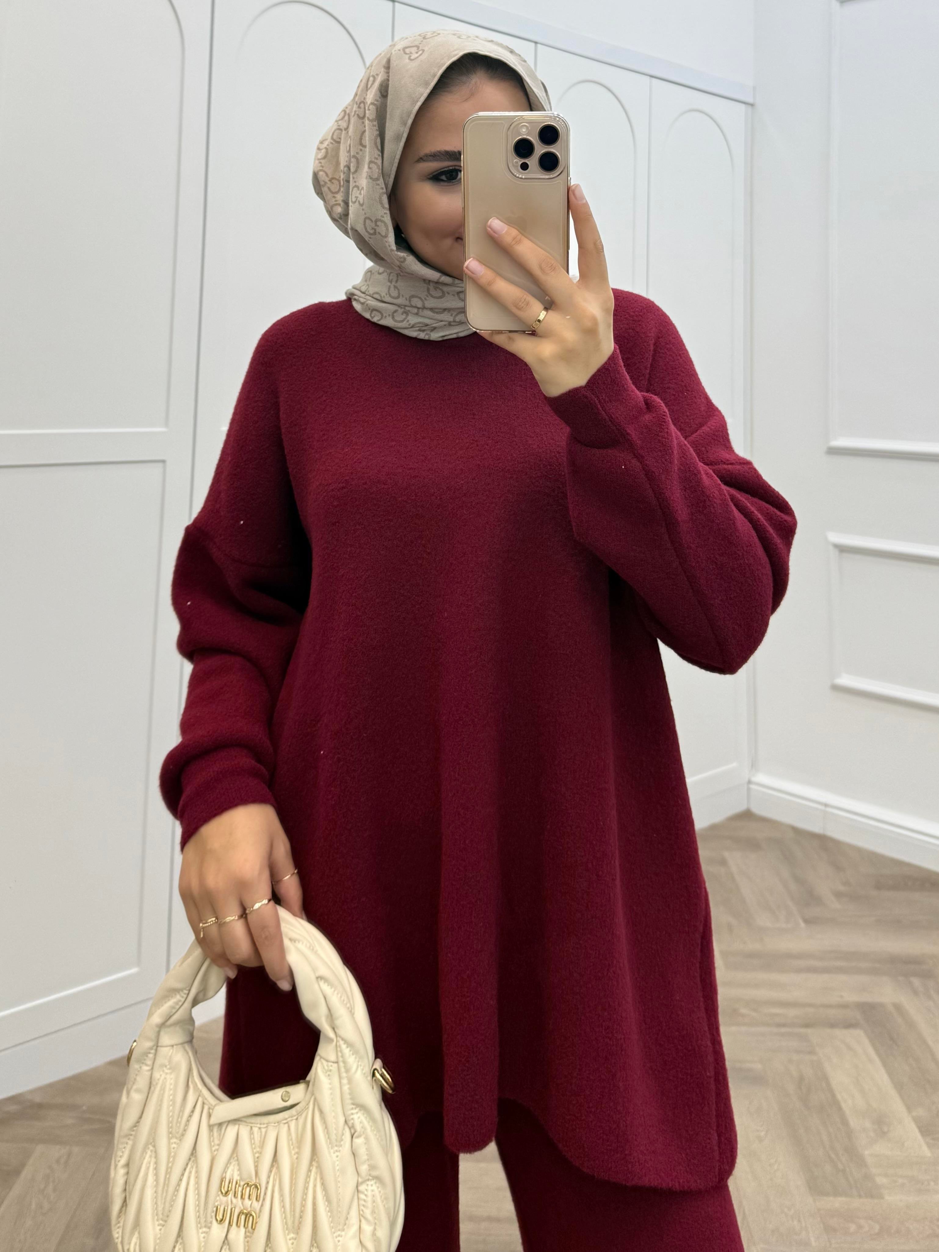 HAKİM YAKA YUMOŞ TAKIM BORDO