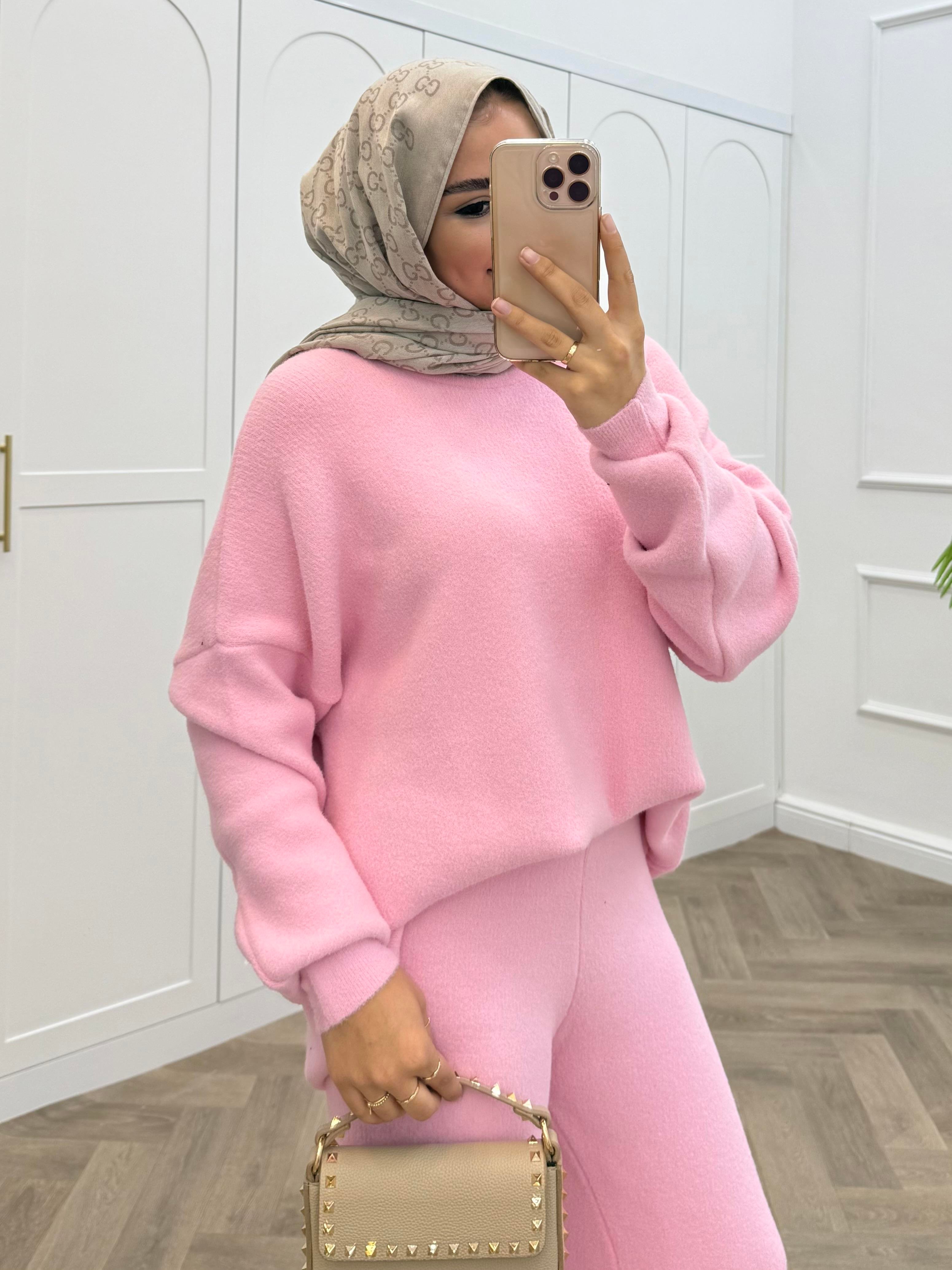 HAKİM YAKA YUMOŞ TAKIM PEMBE