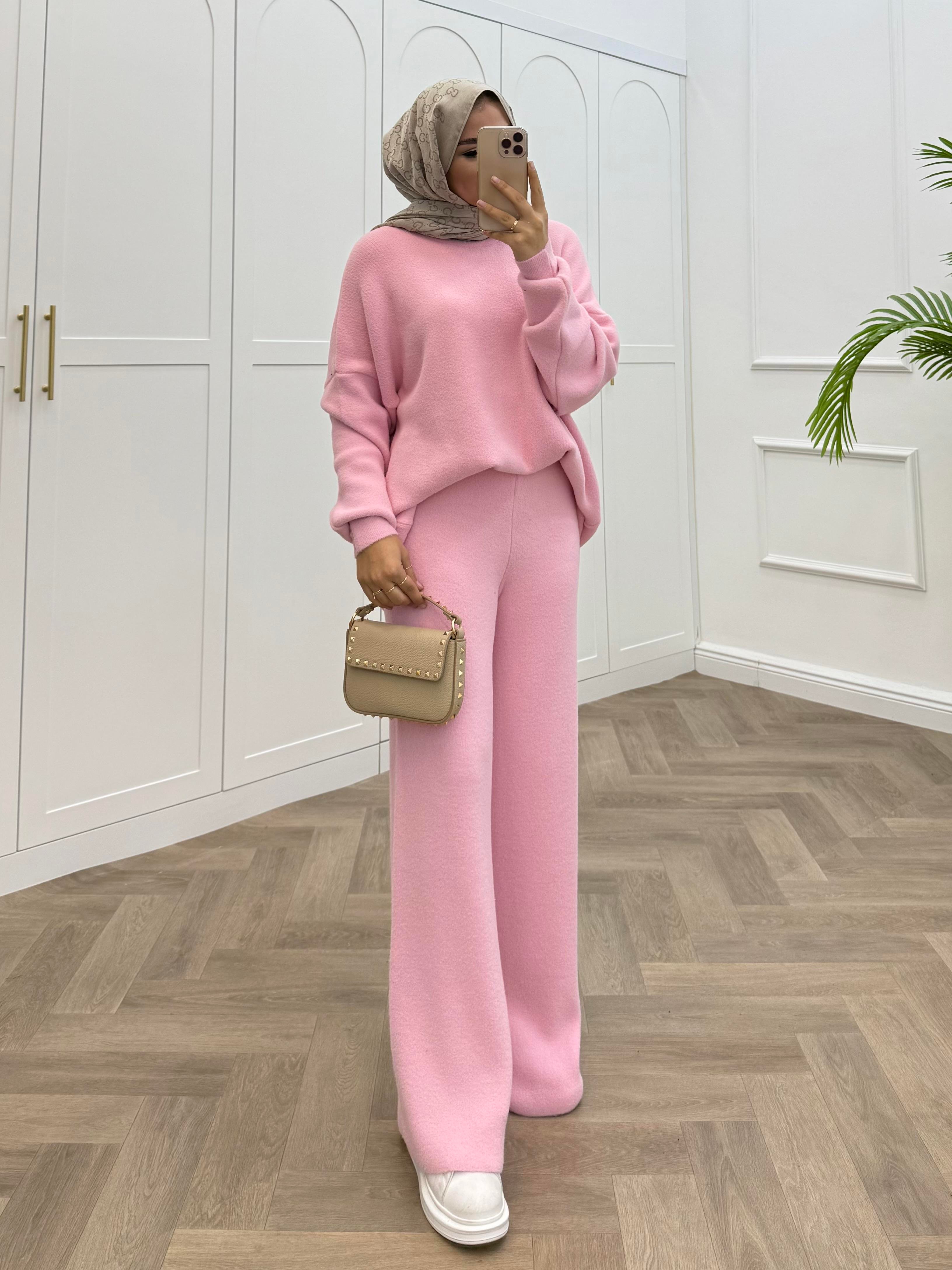 HAKİM YAKA YUMOŞ TAKIM PEMBE