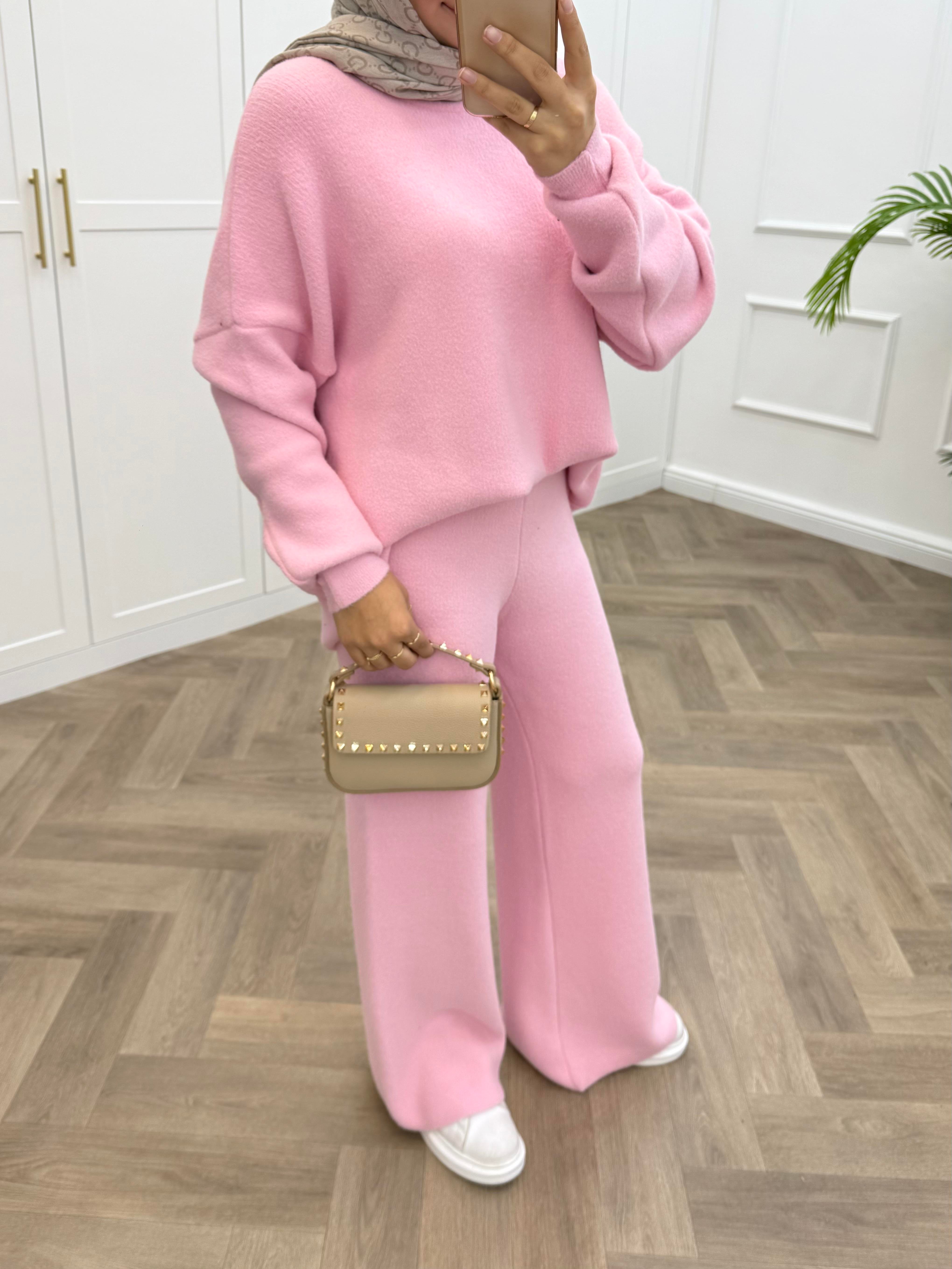 HAKİM YAKA YUMOŞ TAKIM PEMBE