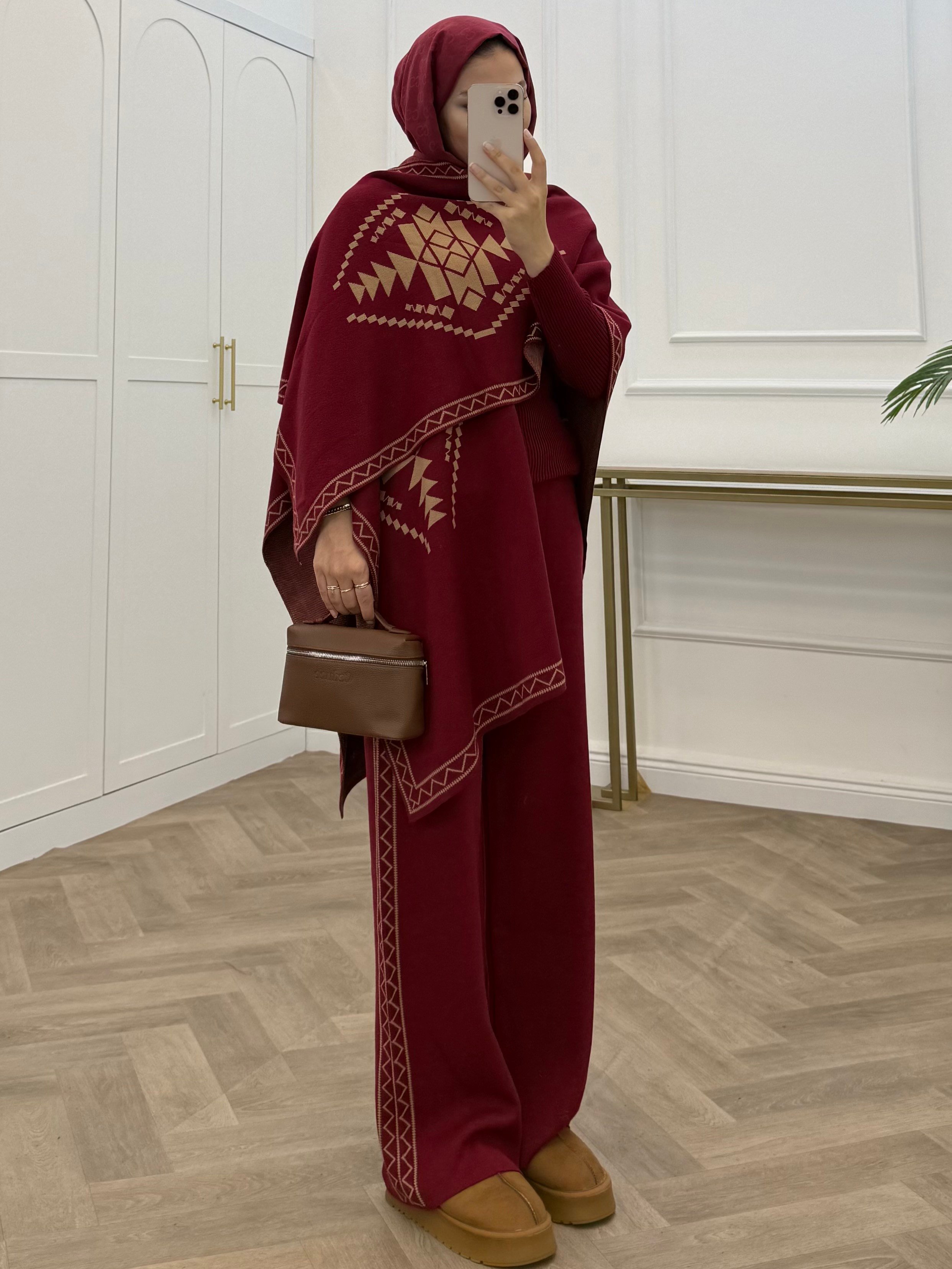 HUMA 3 LÜ TRİKO TAKIM BORDO