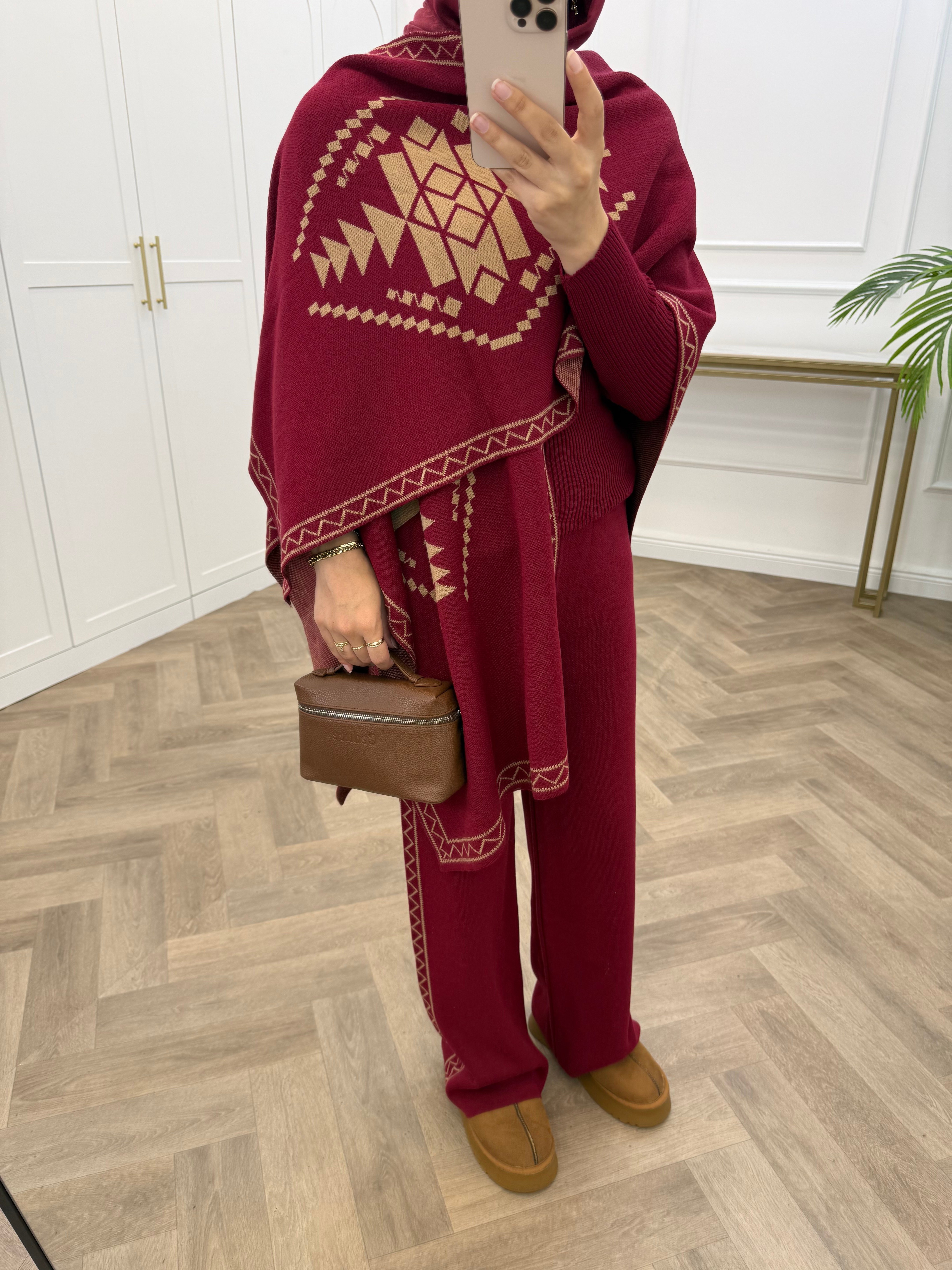 HUMA 3 LÜ TRİKO TAKIM BORDO