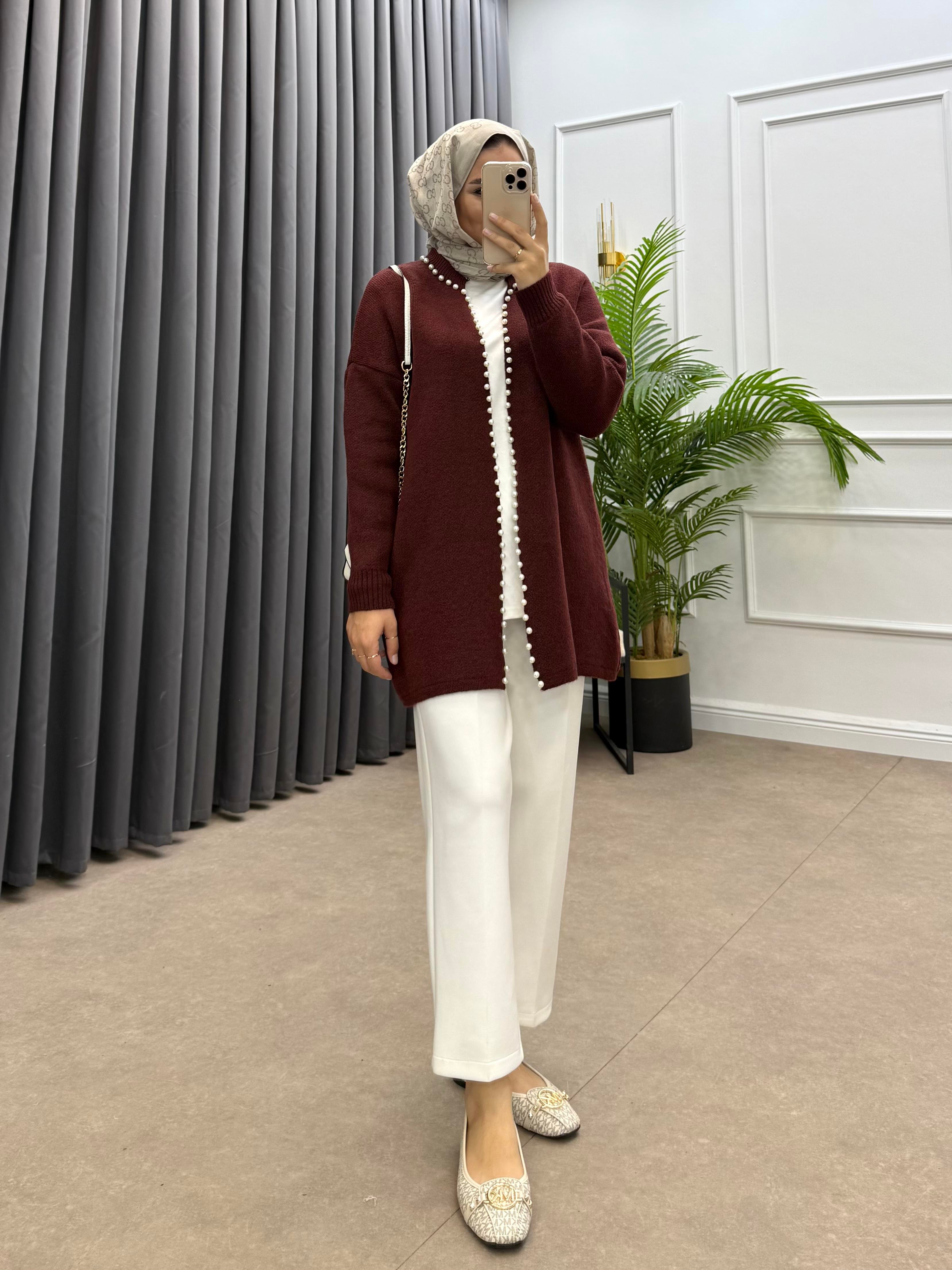 İNCİLİ YUMOS HIRKA BORDO