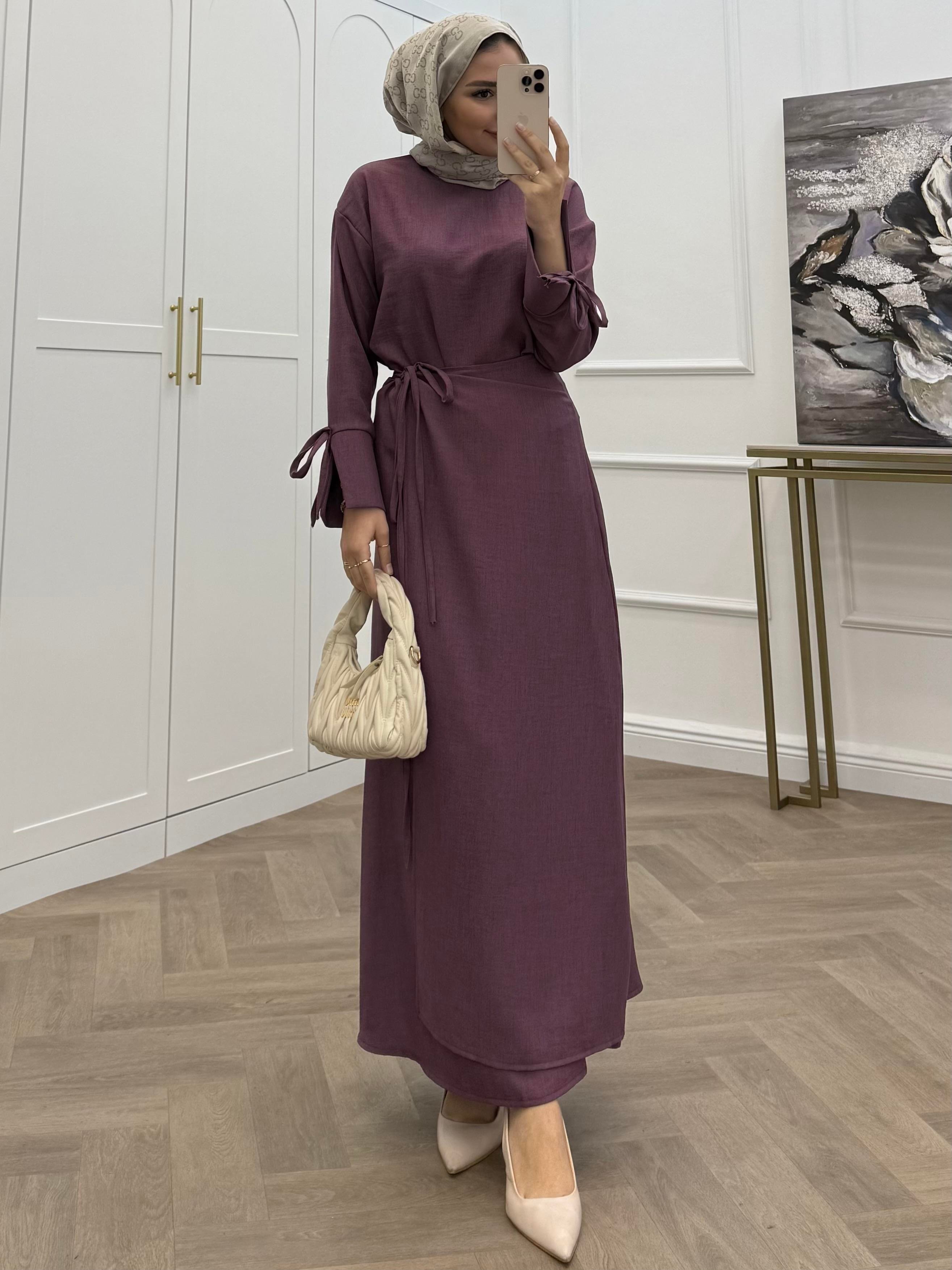 İP BAĞLAMALI BASİC ETEKLİ TAKIM  MÜRDÜM