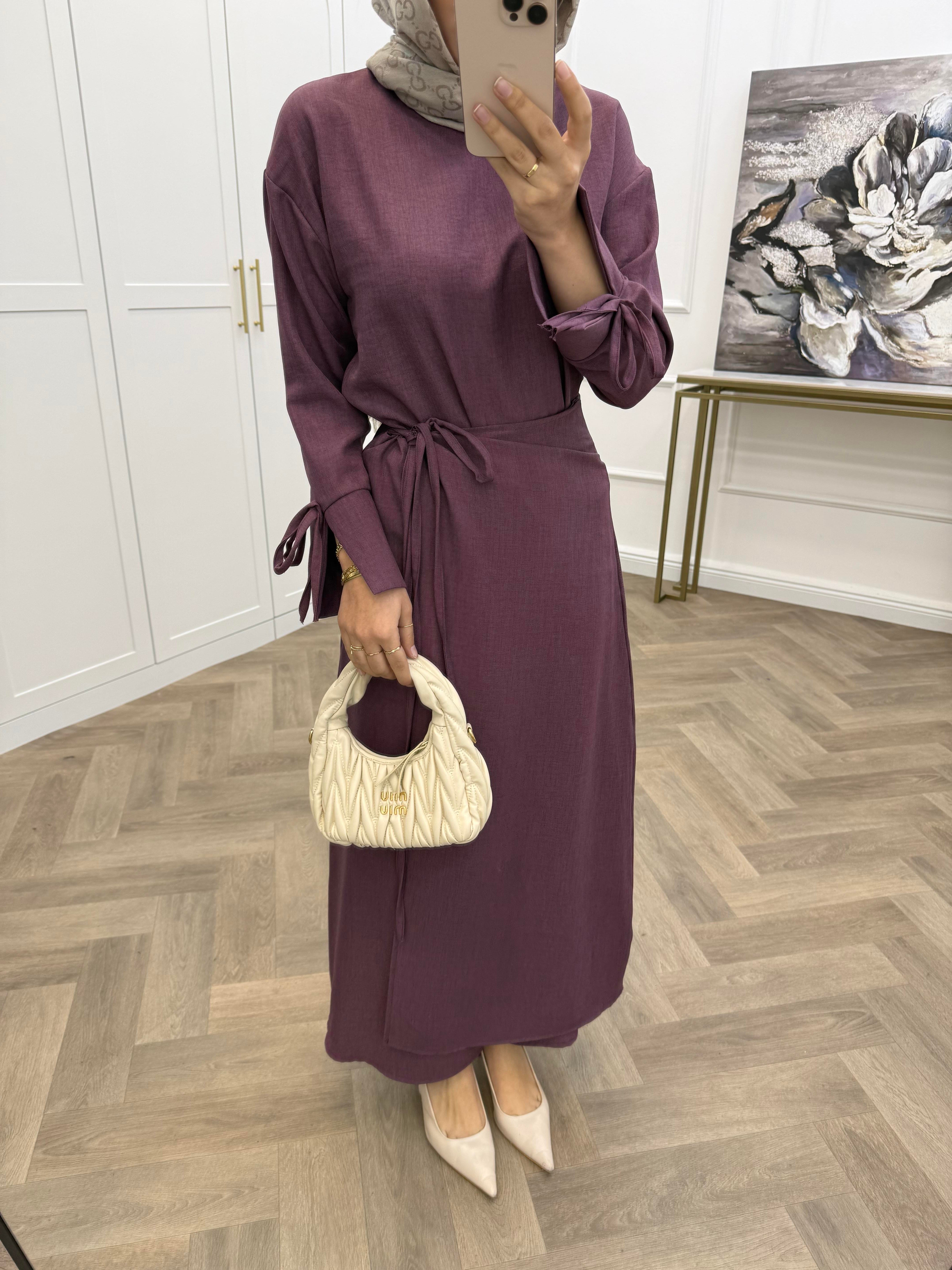 İP BAĞLAMALI BASİC ETEKLİ TAKIM  MÜRDÜM