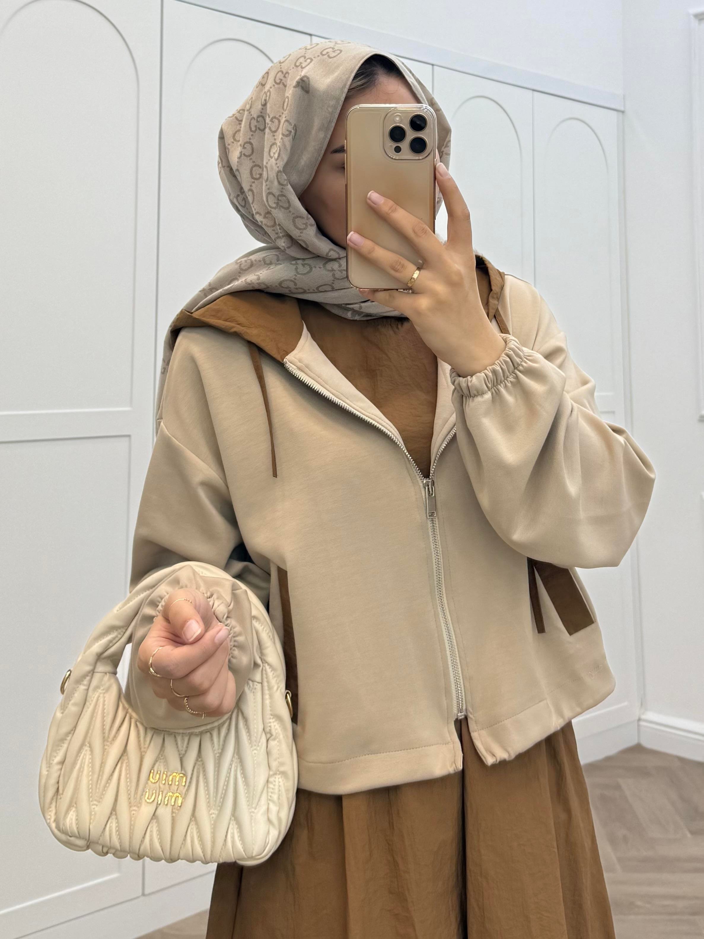 KAPÜŞONLU İKİLİ ELBİSE CAMEL