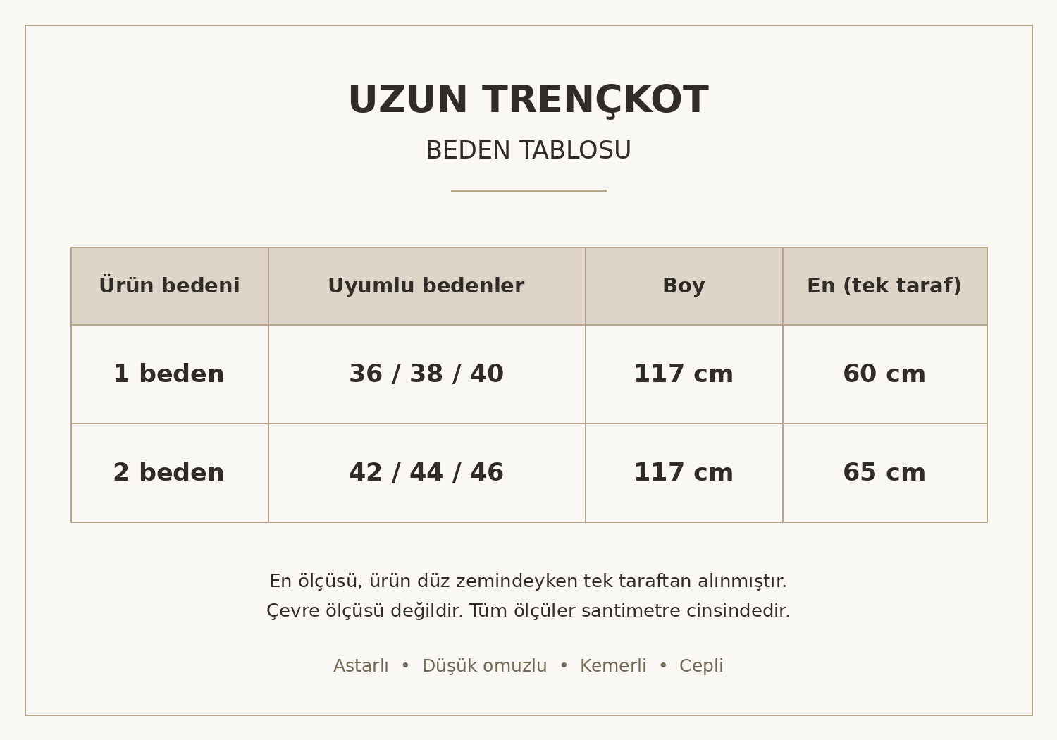 KARELİ UZUN TRENÇKOT KAHVE