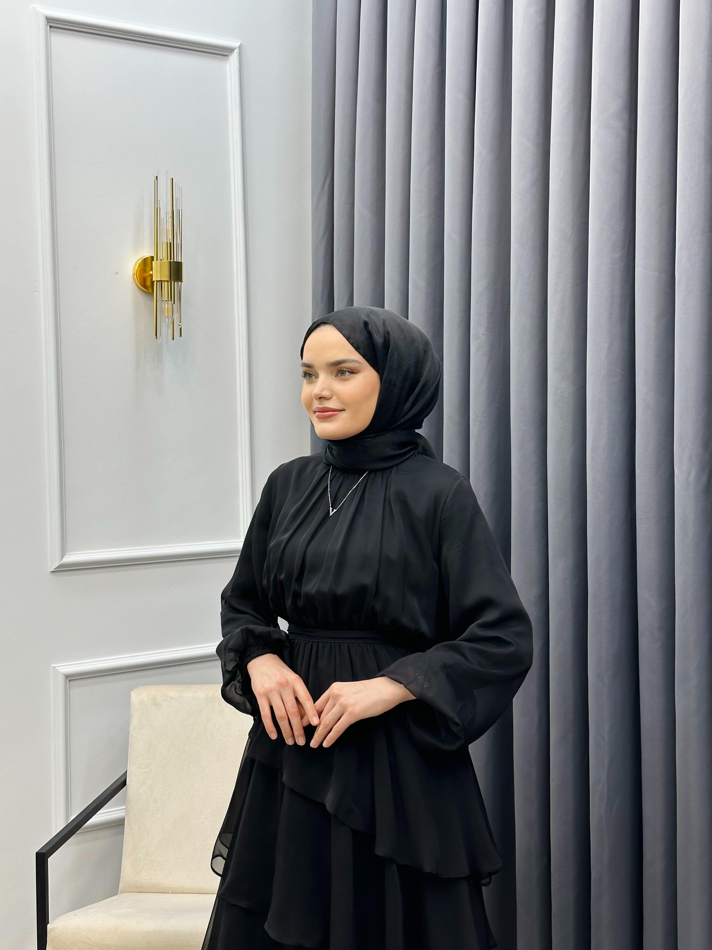 KATLI JANJAN ABİYE SİYAH