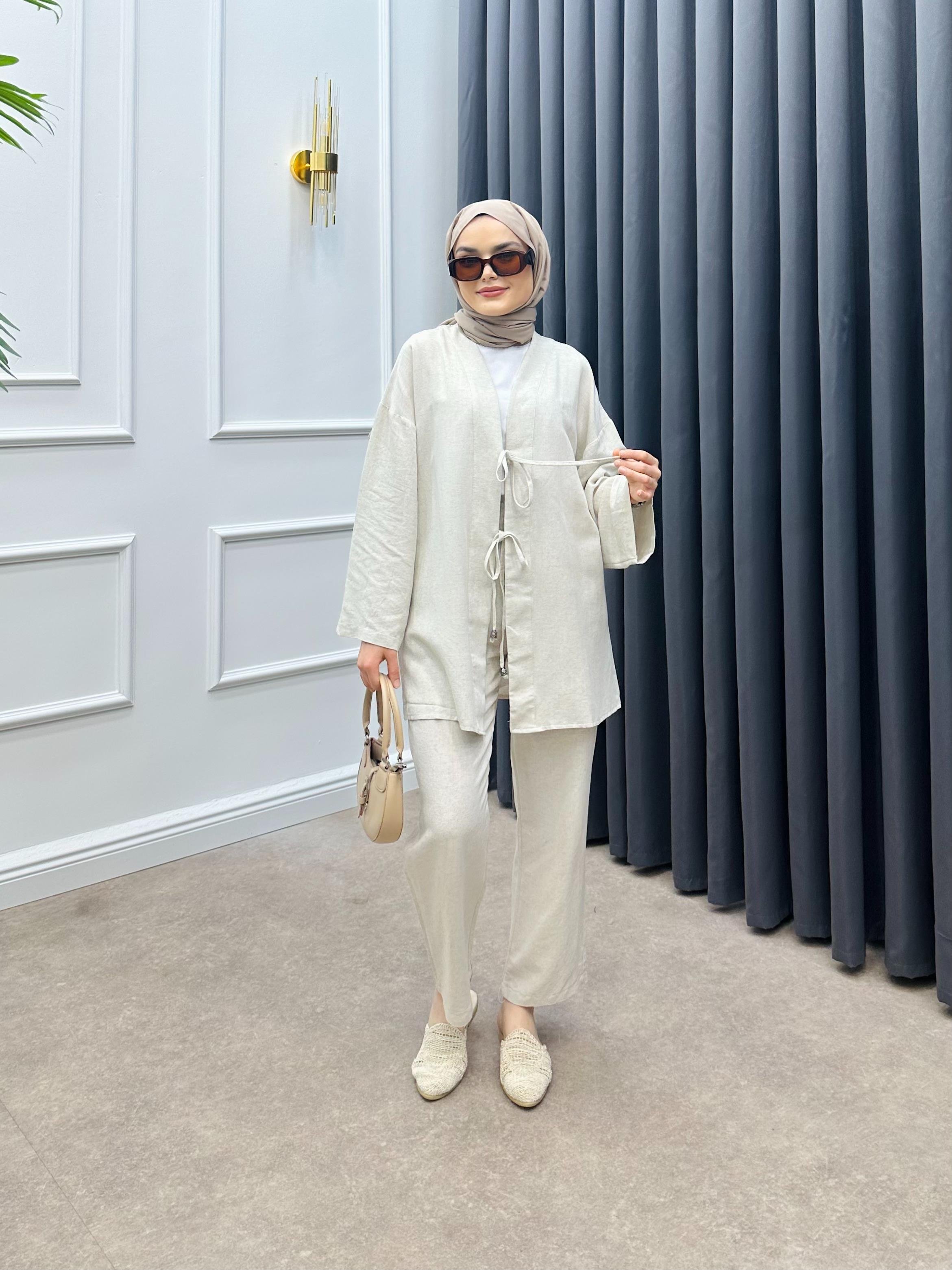 KETEN İKİLİ TAKIM BEJ