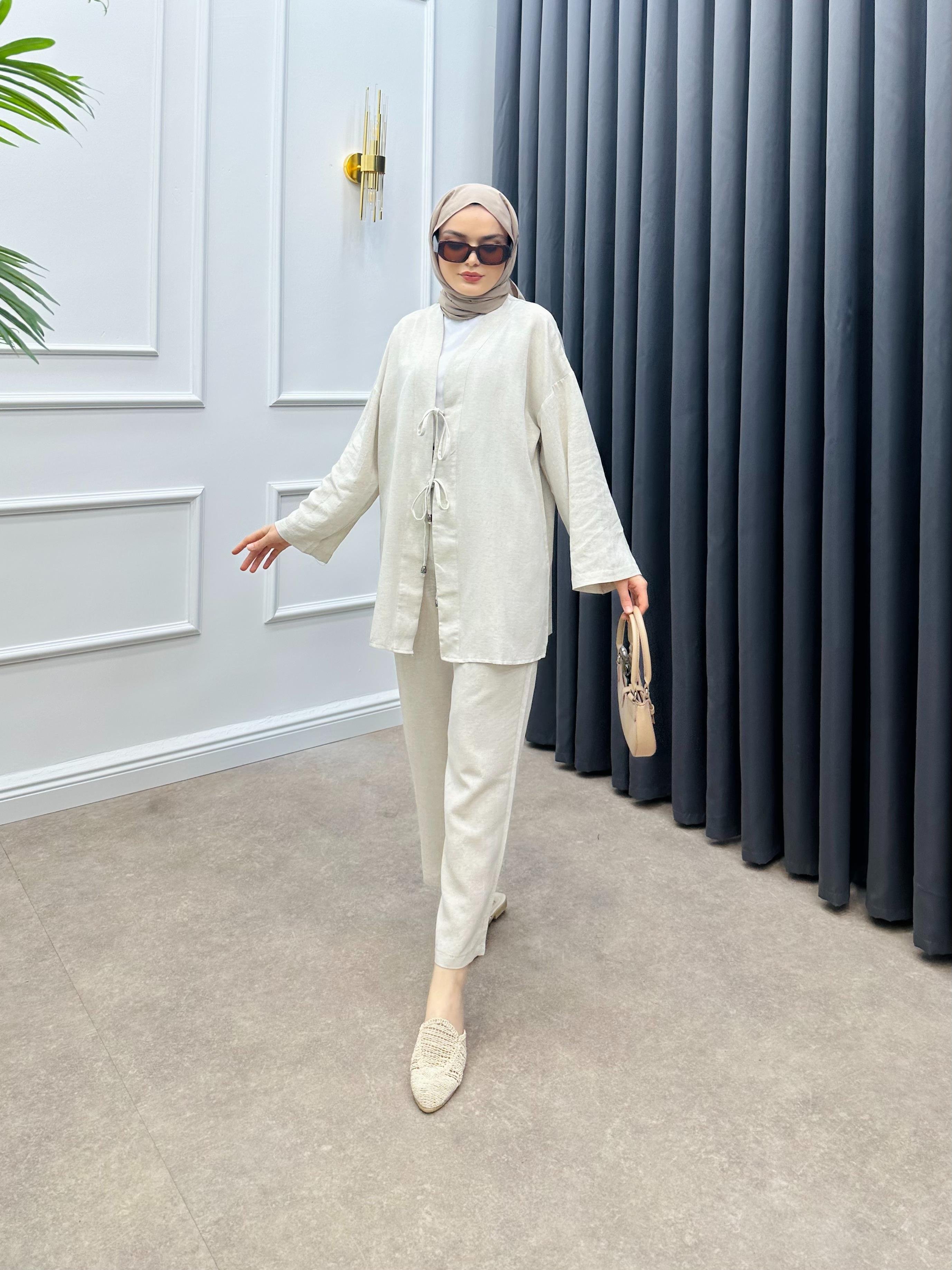 KETEN İKİLİ TAKIM BEJ