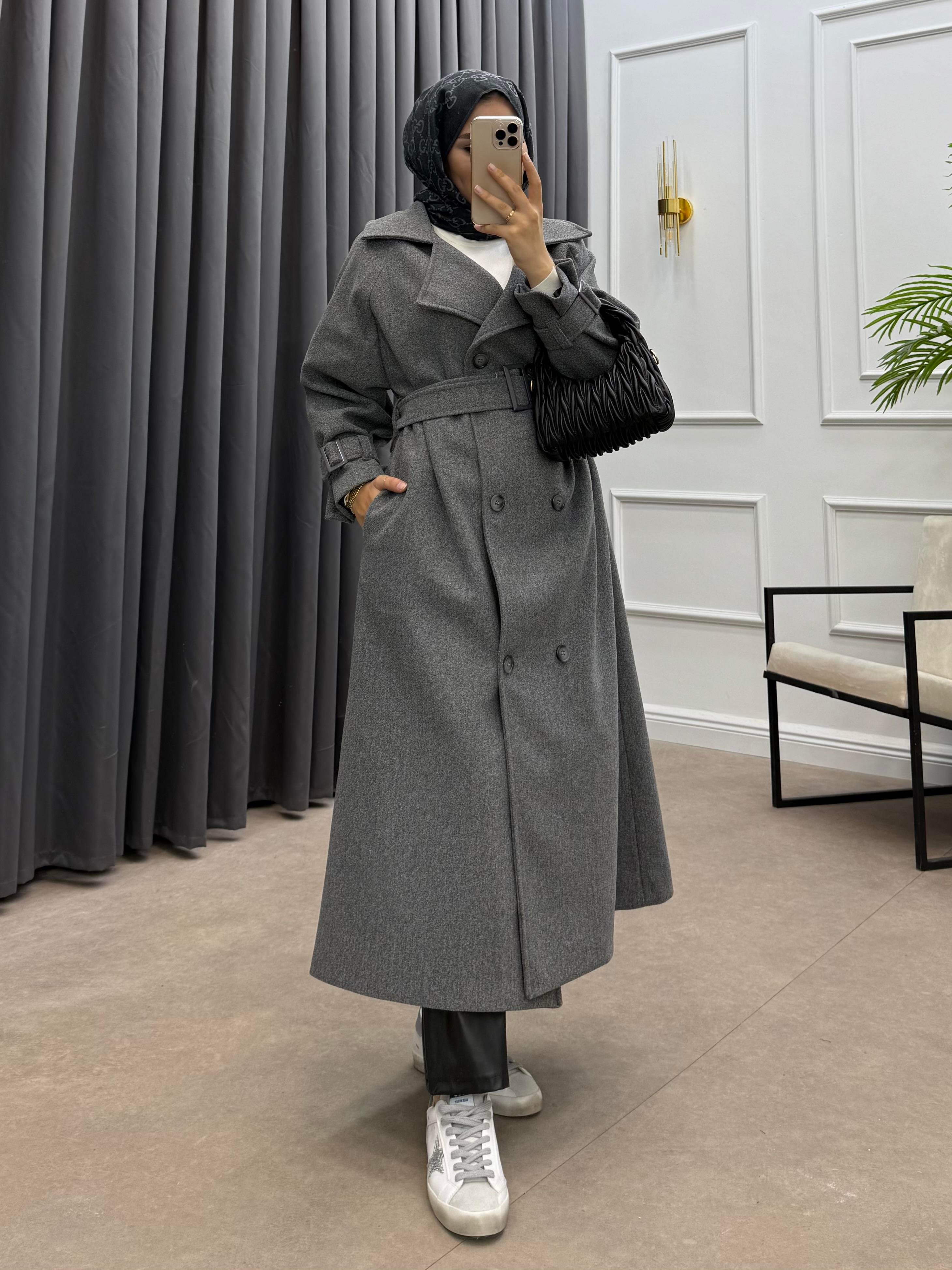 KOL APOLETLİ KAŞE KABAN FÜME