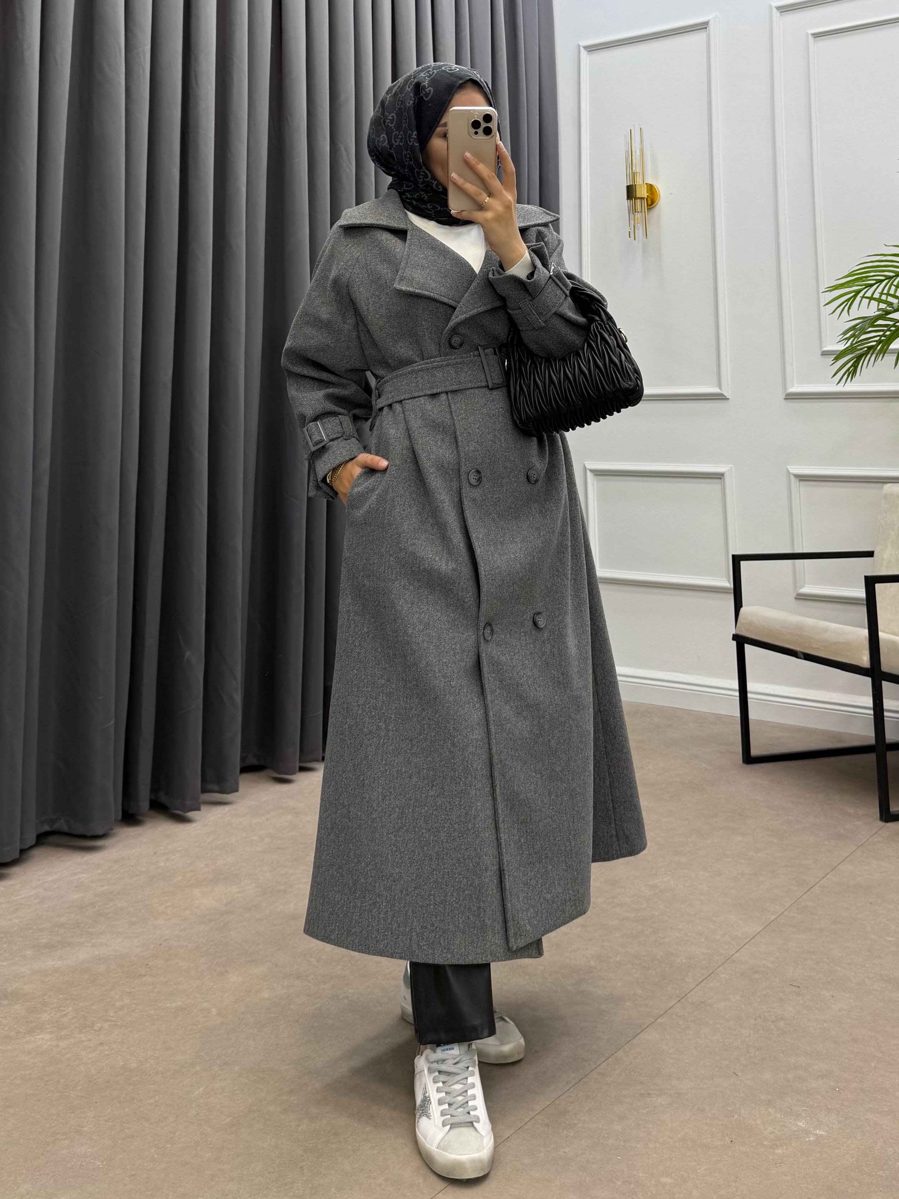 KOL APOLETLİ KAŞE KABAN FÜME