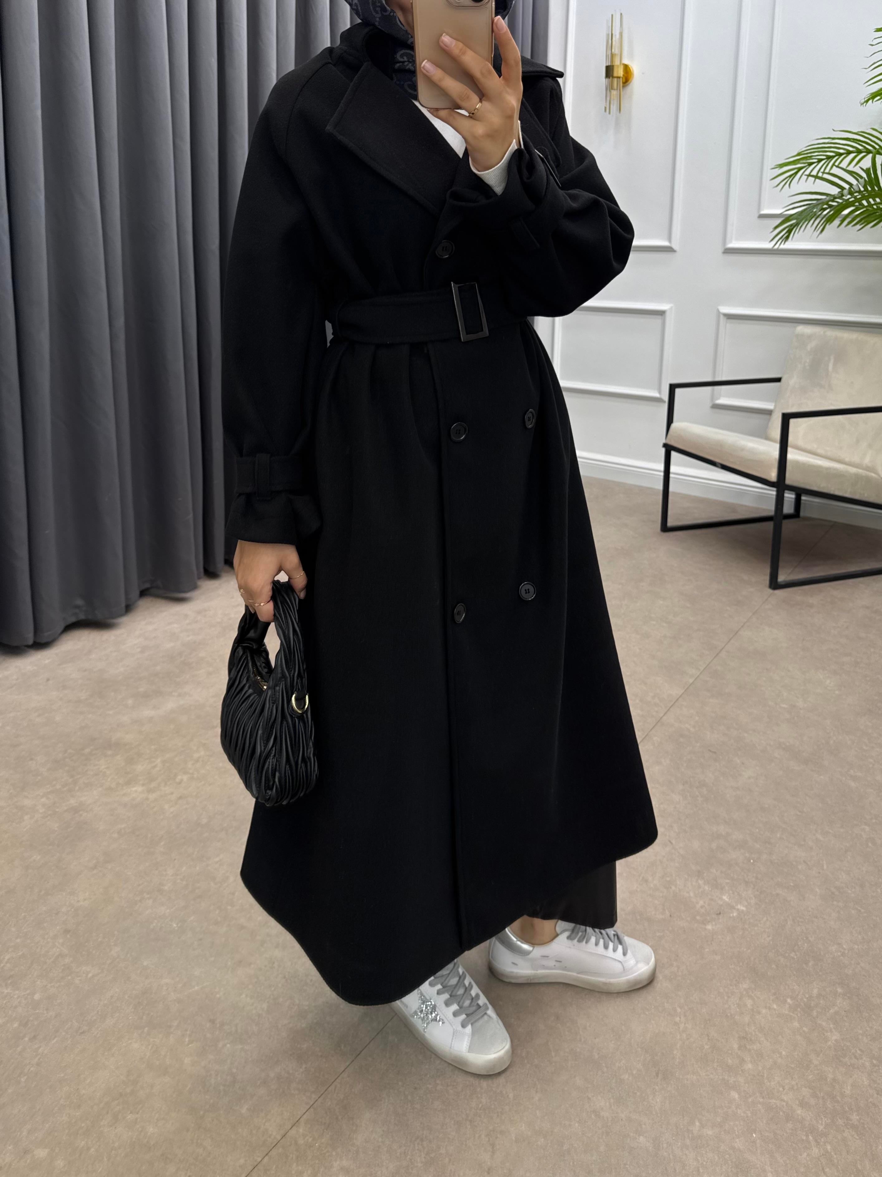 KOL APOLETLİ KAŞE KABAN SİYAH ÖNSİPARİŞ 1 ARALIK ÇIKIŞLI