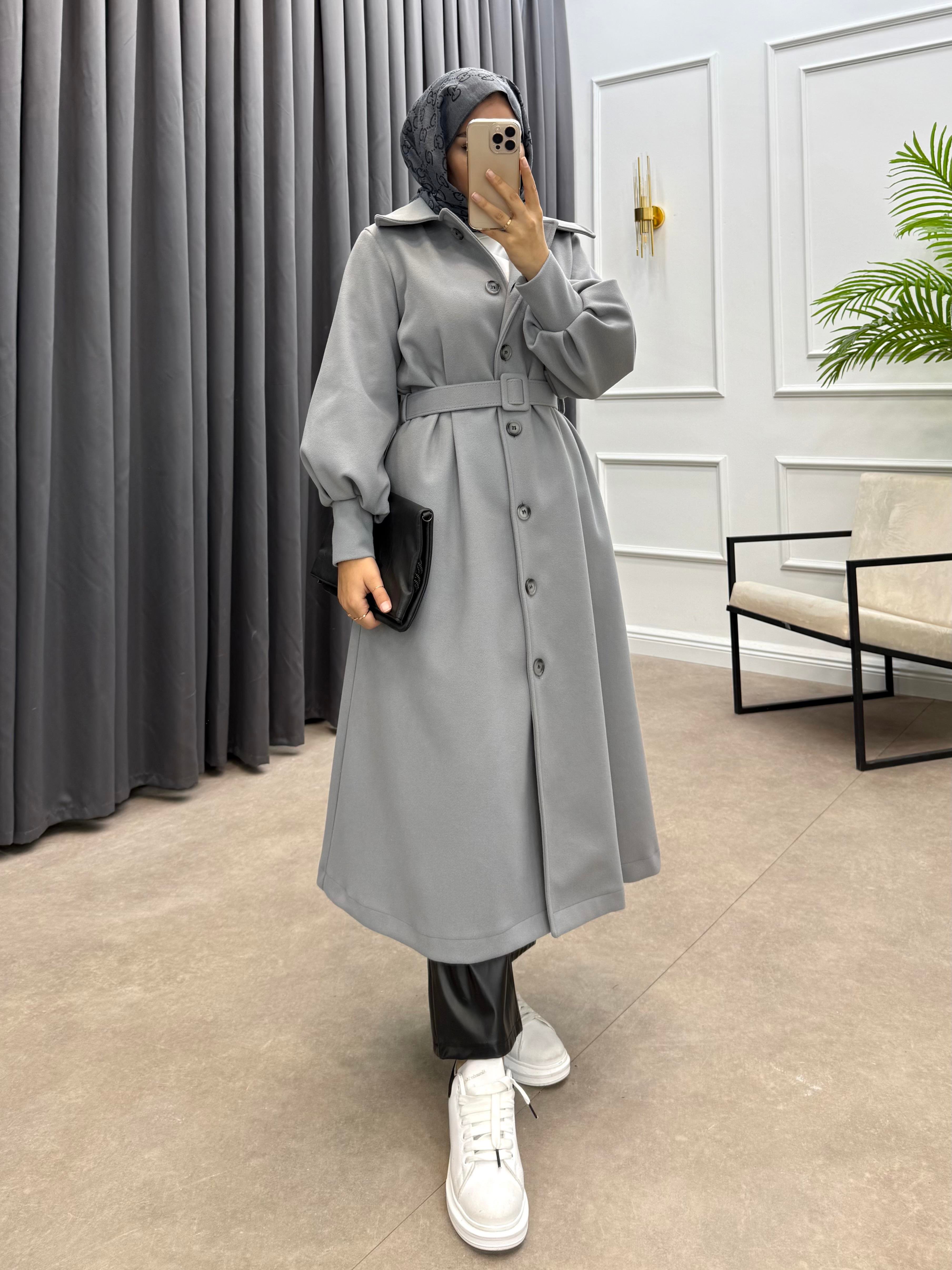 KOL FERMUARLI KAŞE KABAN GRİ