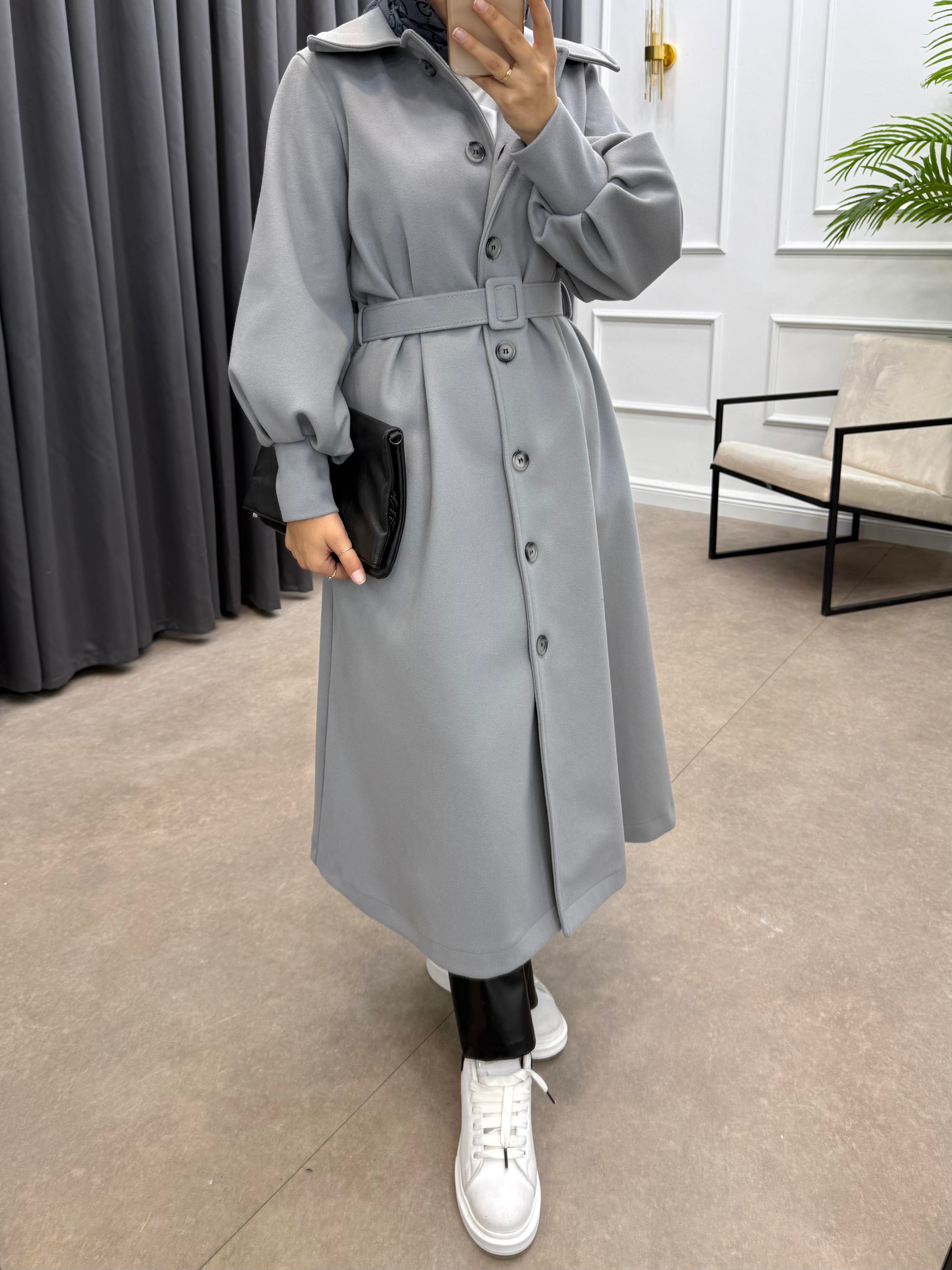 KOL FERMUARLI KAŞE KABAN GRİ