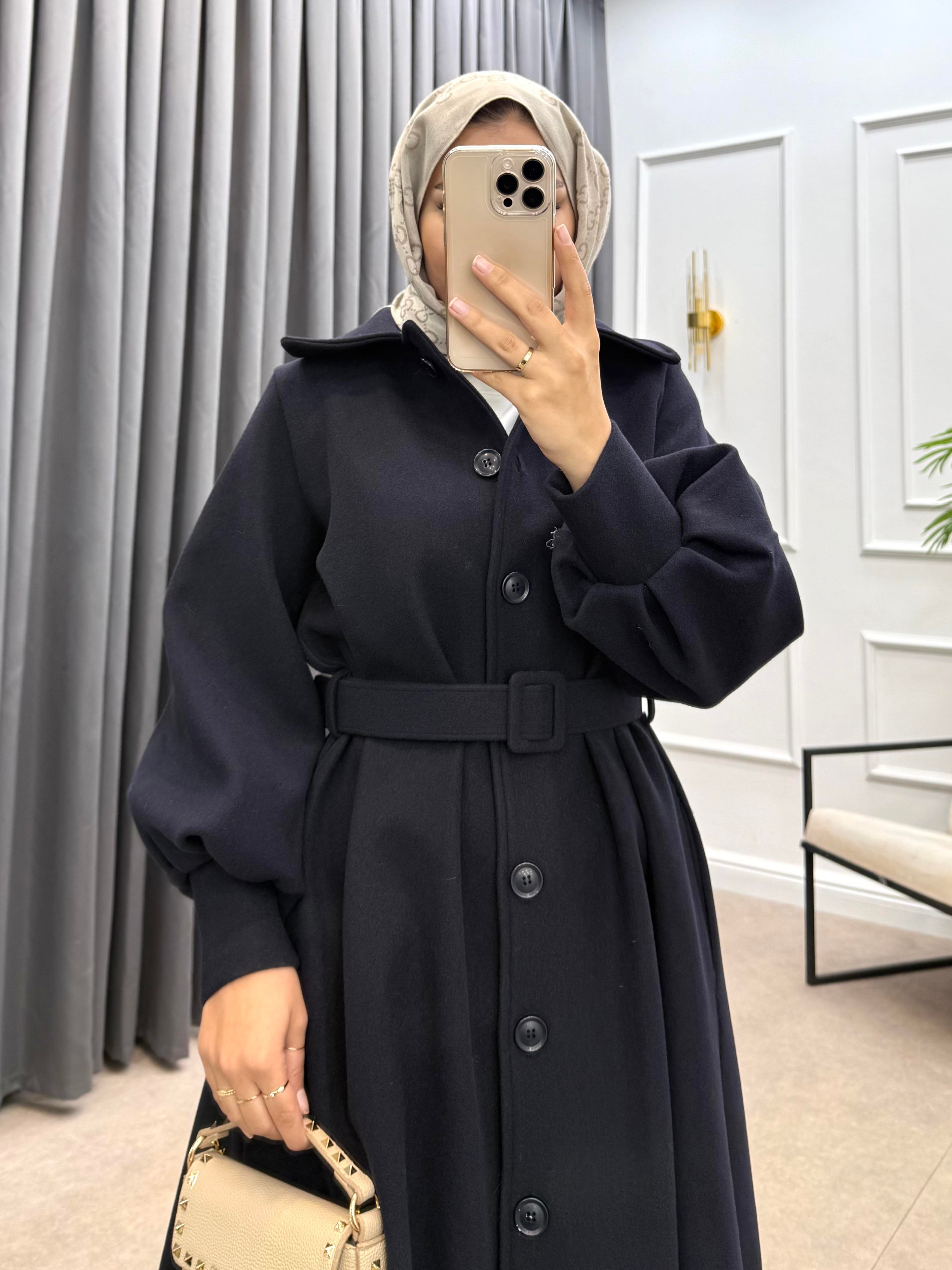 KOL FERMUARLI KAŞE KABAN LACİVERT