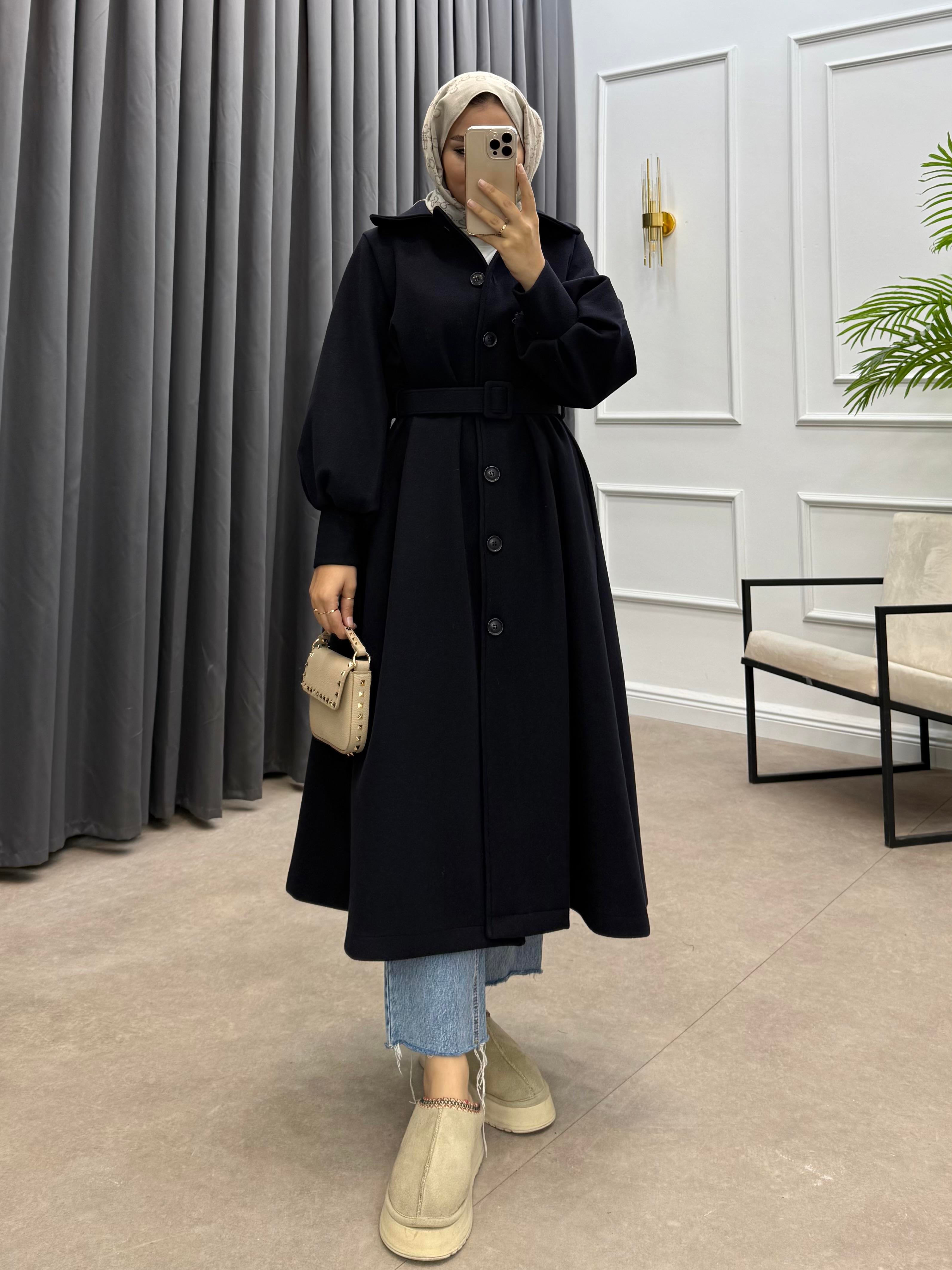 KOL FERMUARLI KAŞE KABAN LACİVERT