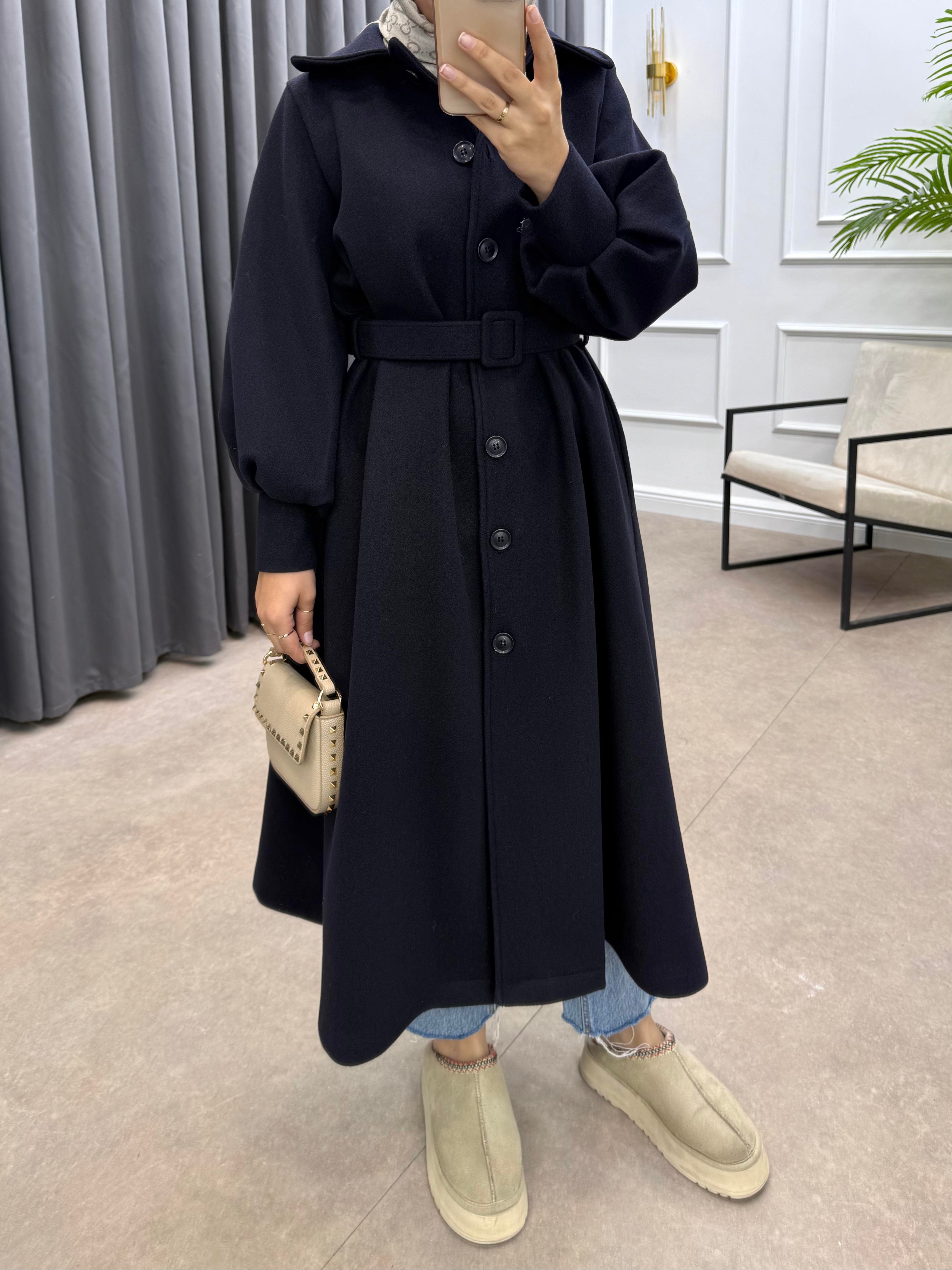 KOL FERMUARLI KAŞE KABAN LACİVERT