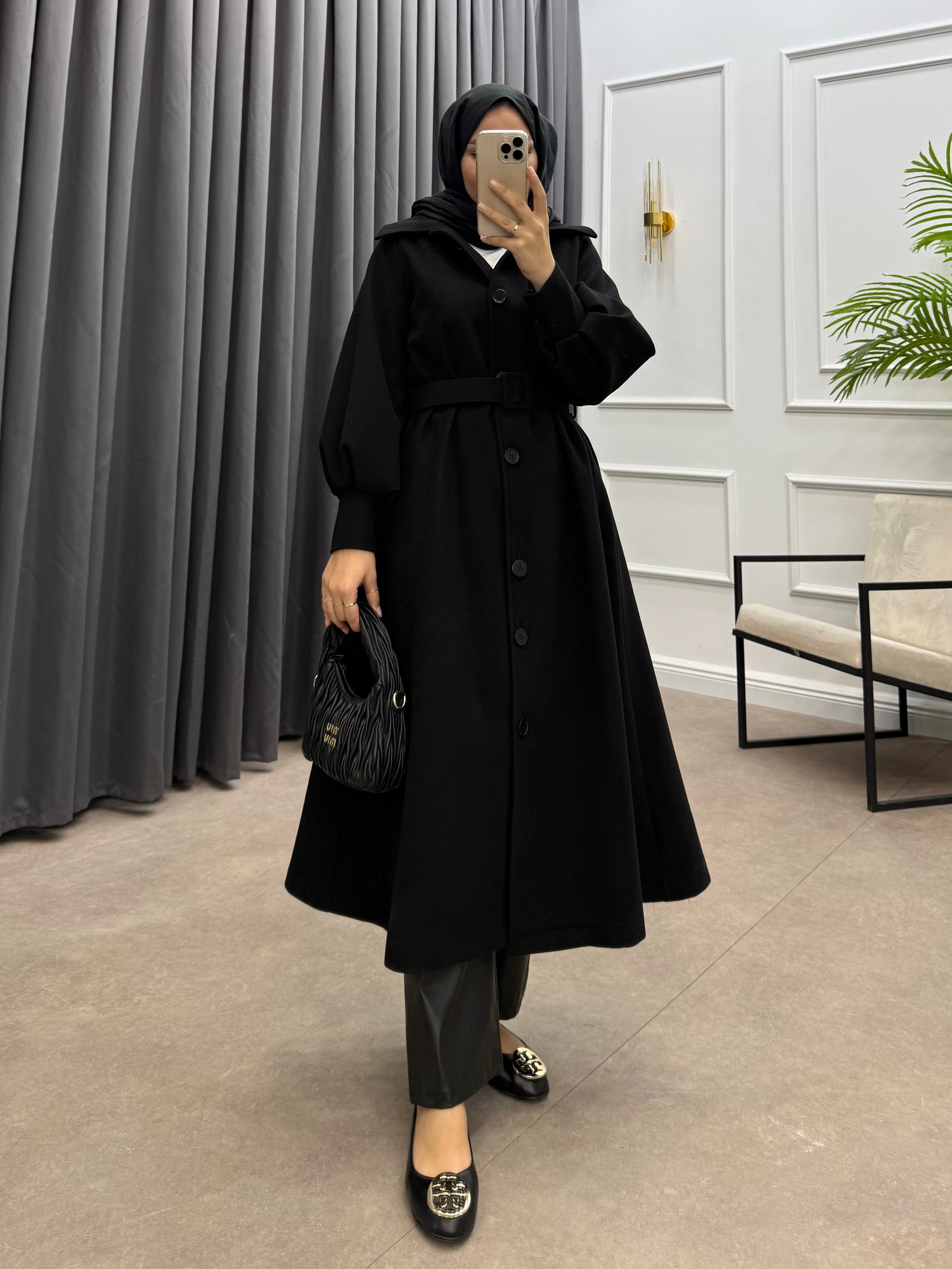 KOL FERMUARLI KAŞE KABAN SİYAH