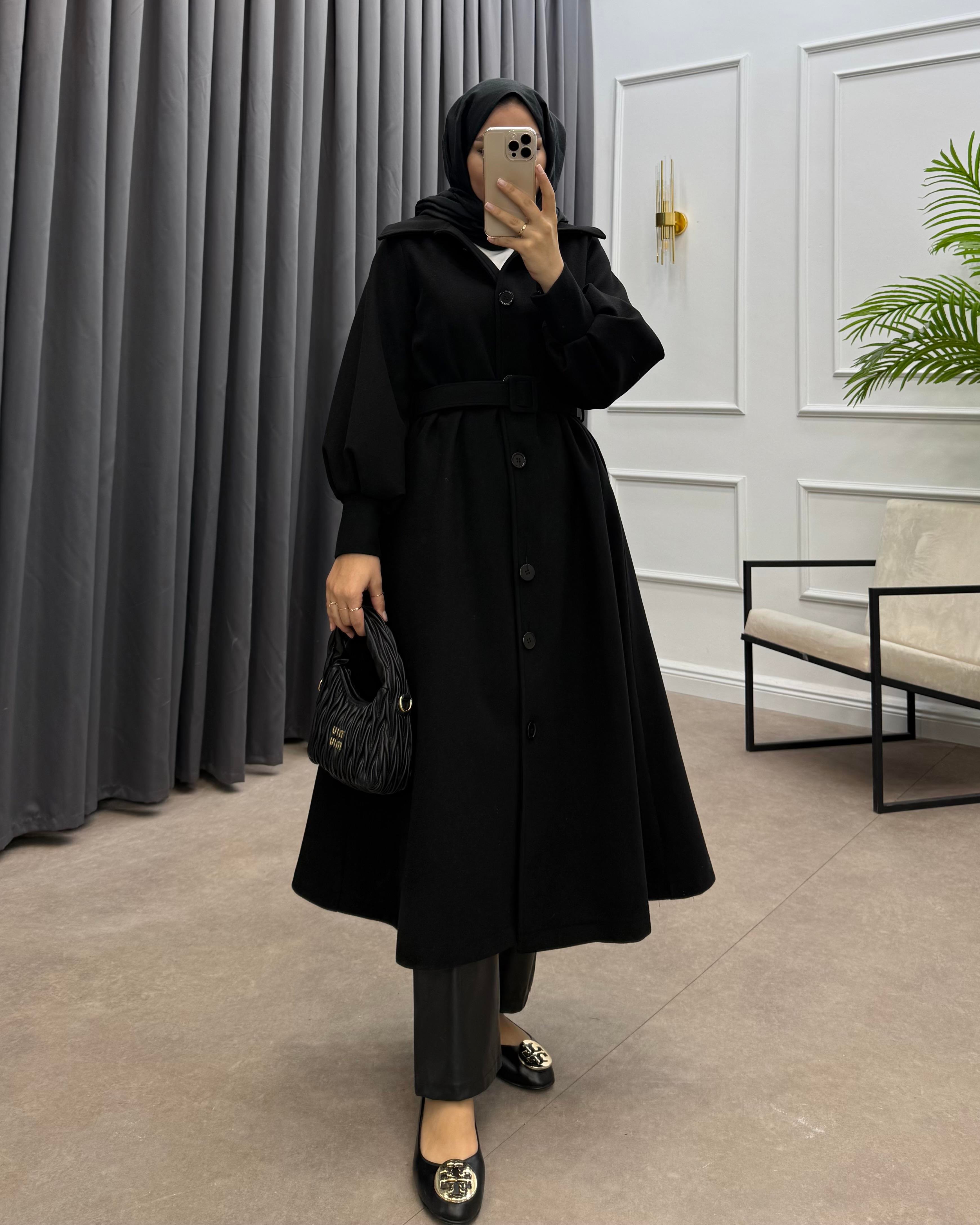 KOL FERMUARLI KAŞE KABAN SİYAH