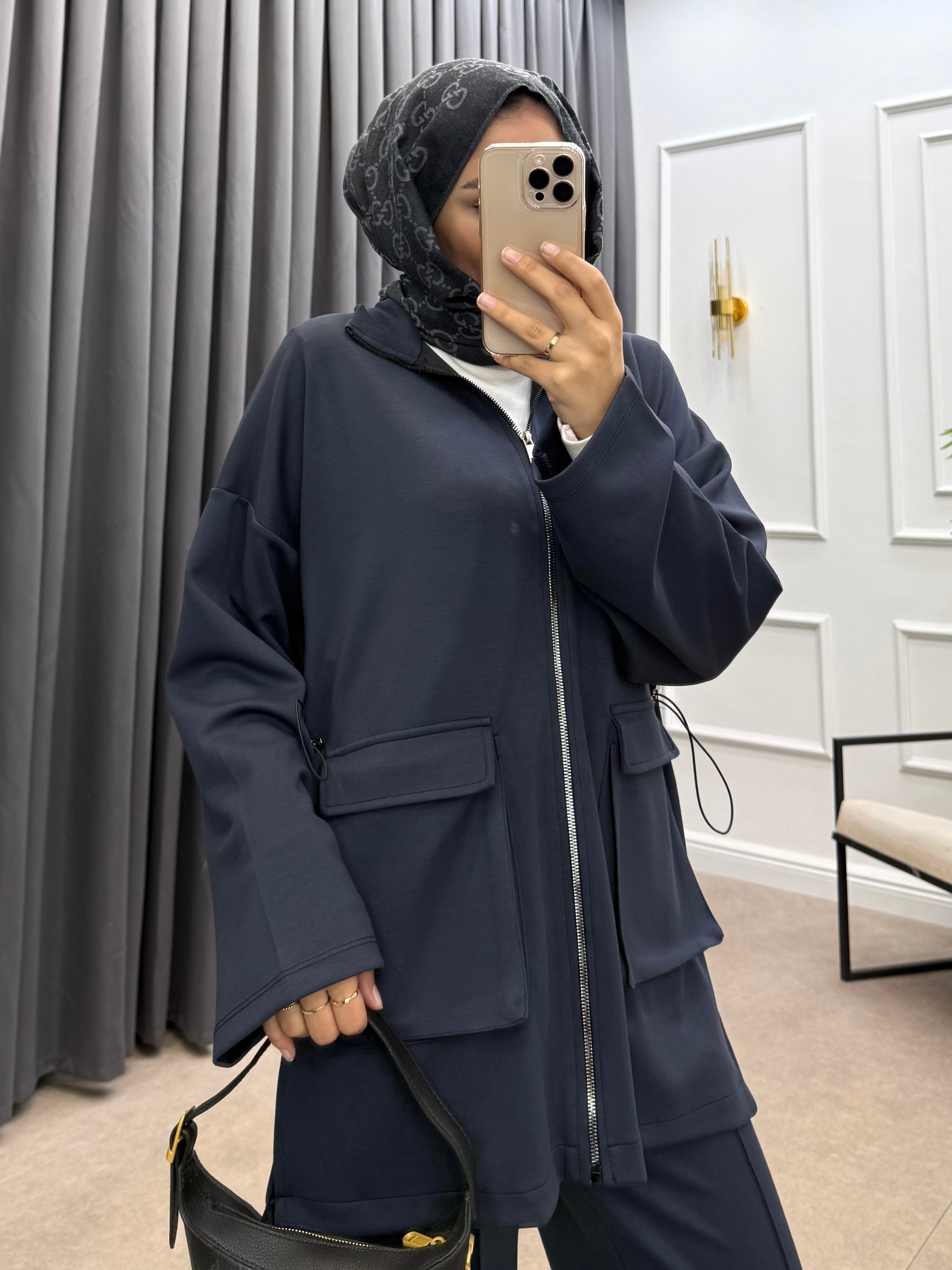 KÖRÜK CEPLİ PANTOLONLU TAKIM LACİVERT