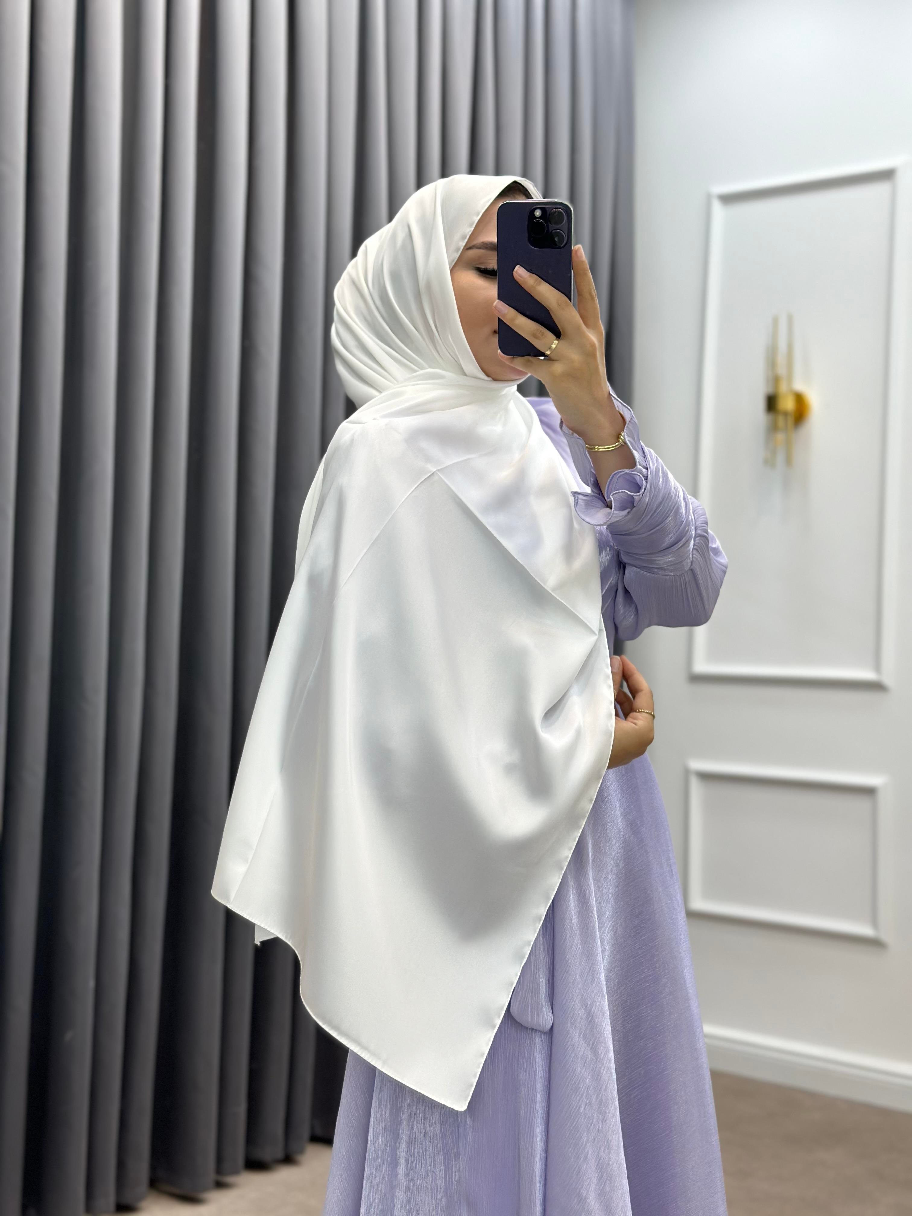 KRİSTAL İPEK ŞAL BEYAZ