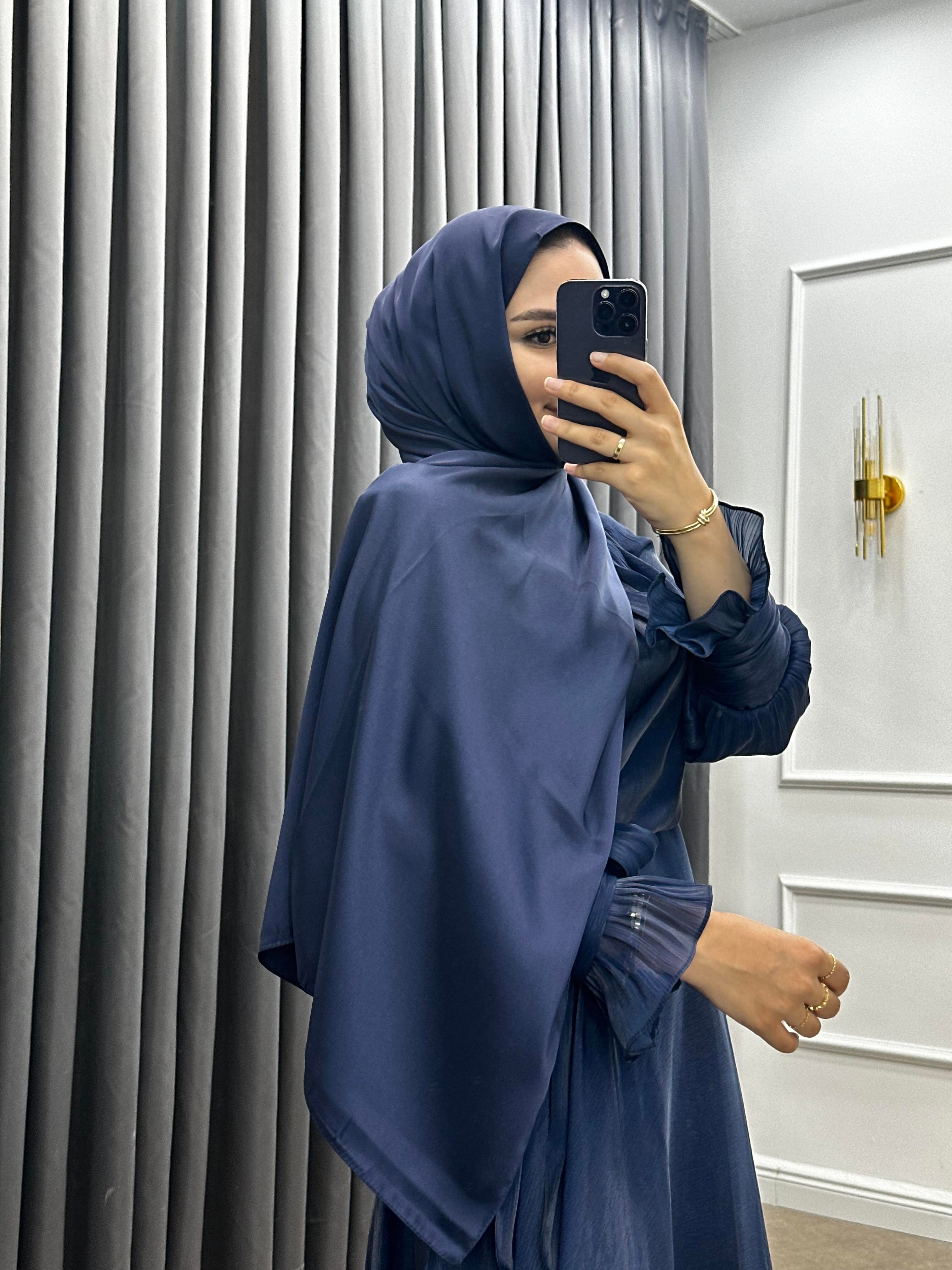 KRİSTAL İPEK ŞAL LACİVERT