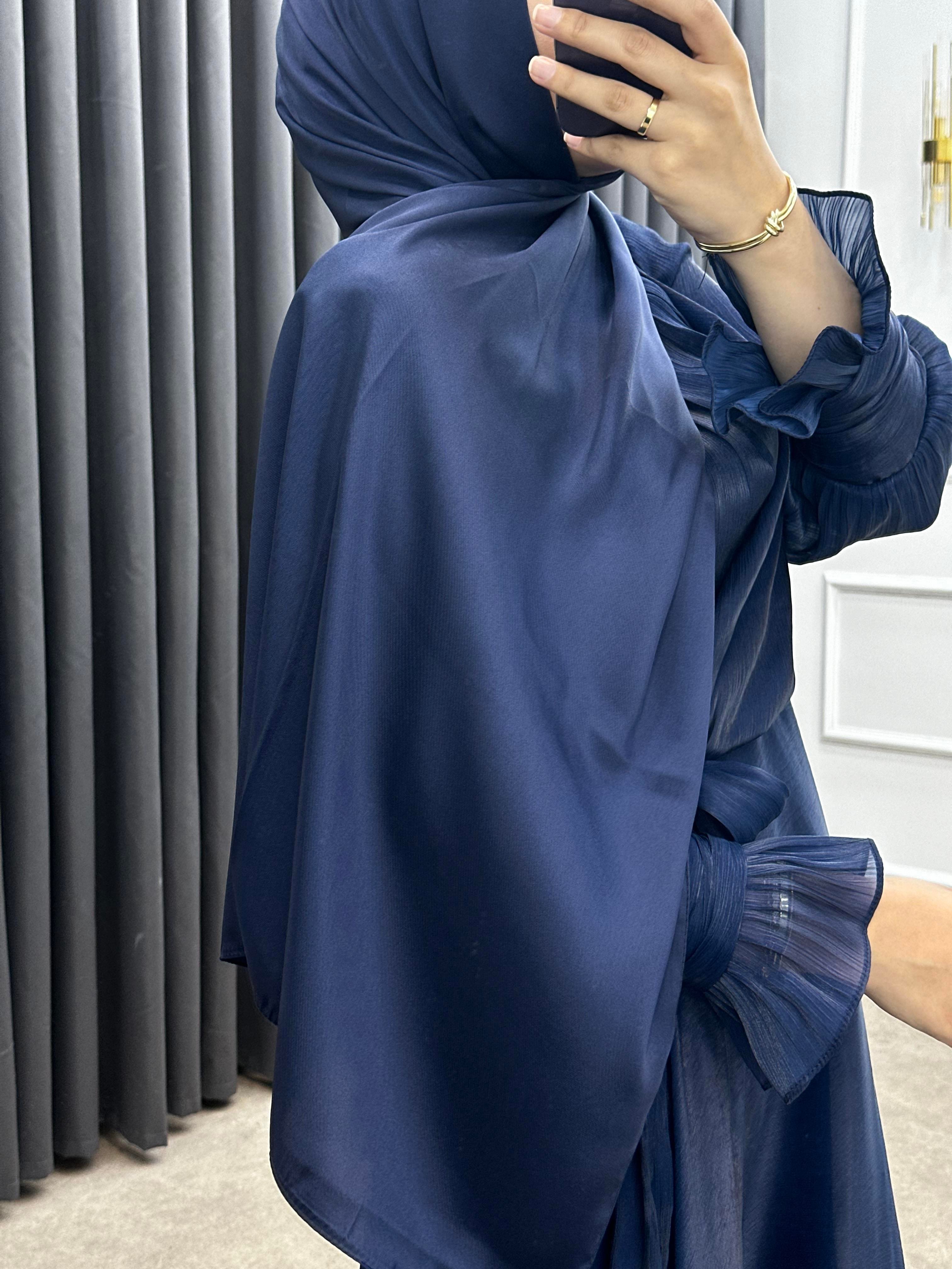 KRİSTAL İPEK ŞAL LACİVERT