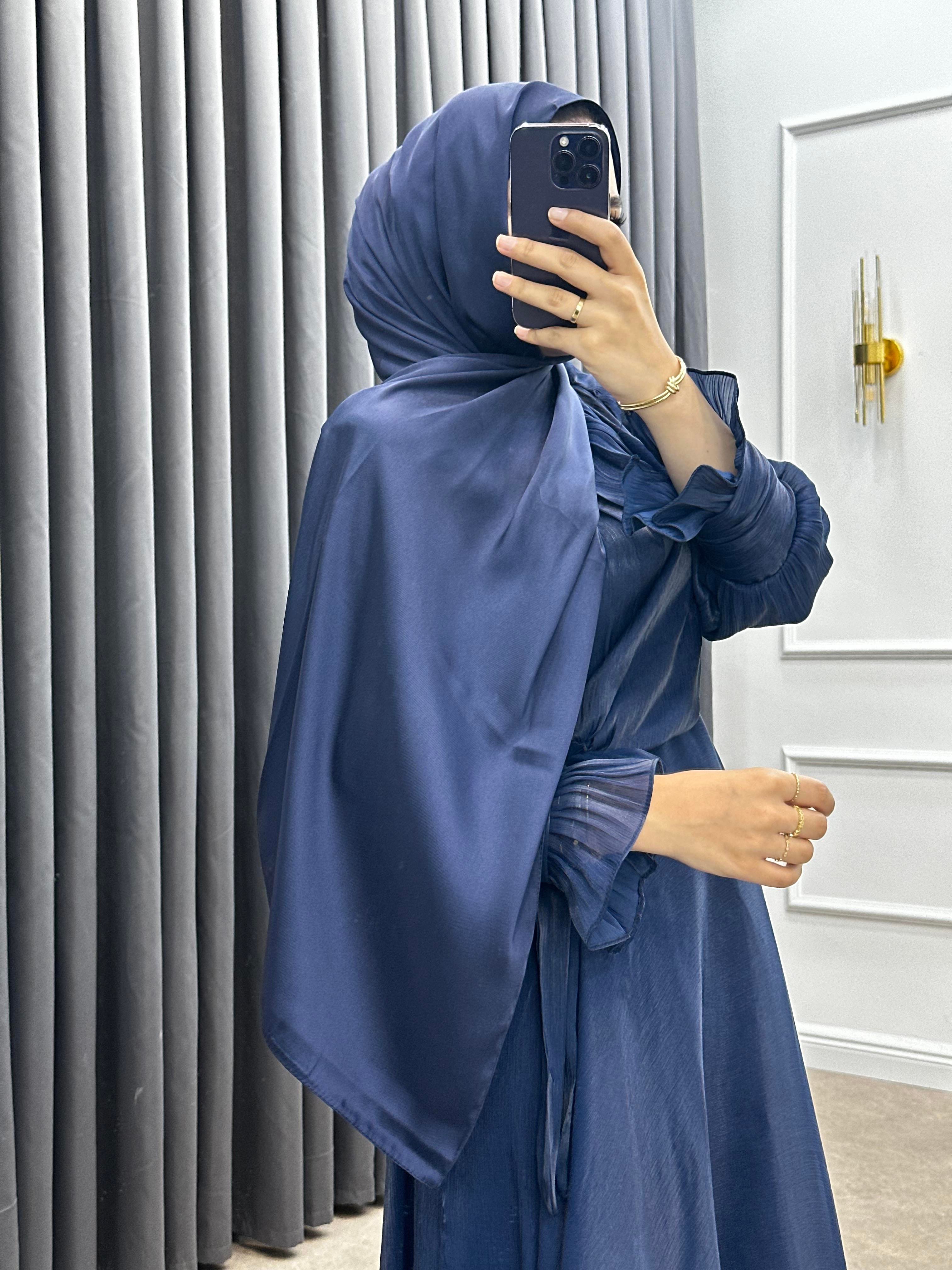 KRİSTAL İPEK ŞAL LACİVERT