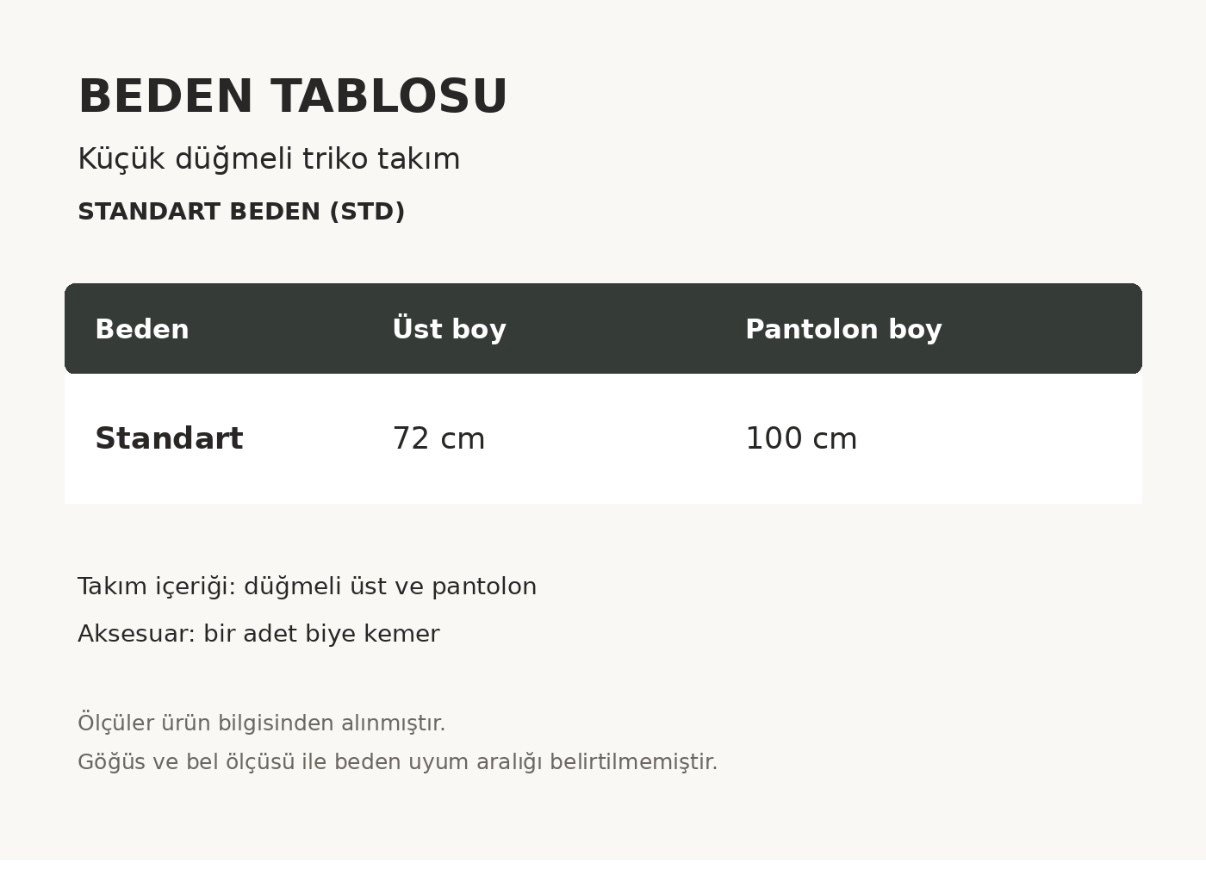 KÜÇÜK DÜĞMELİ TRİKO TAKIM SİYAH