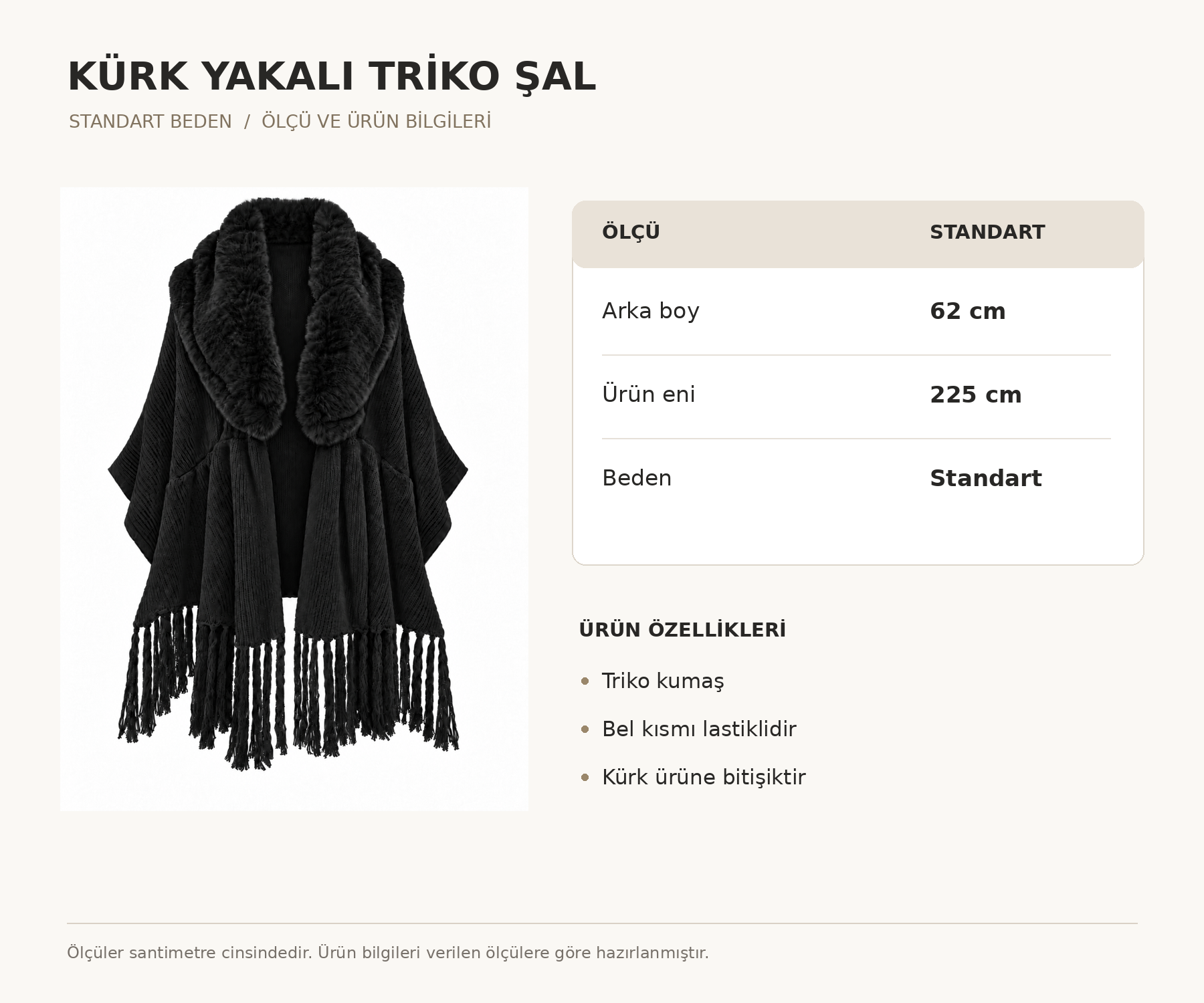 KÜRKLÜ ŞAL KREM